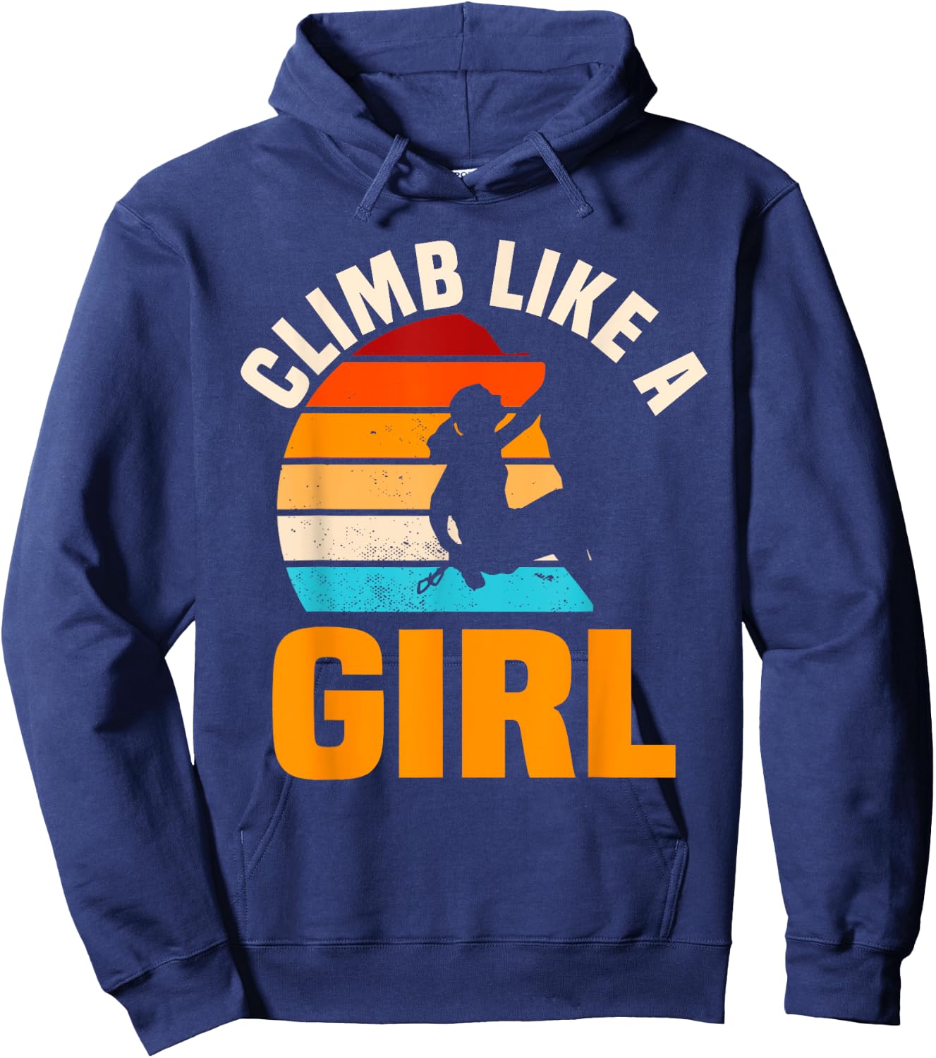 Bouldering Girls Retro Vintage Climber Boulderer Climbing Hoodie - Hoodie | Navy