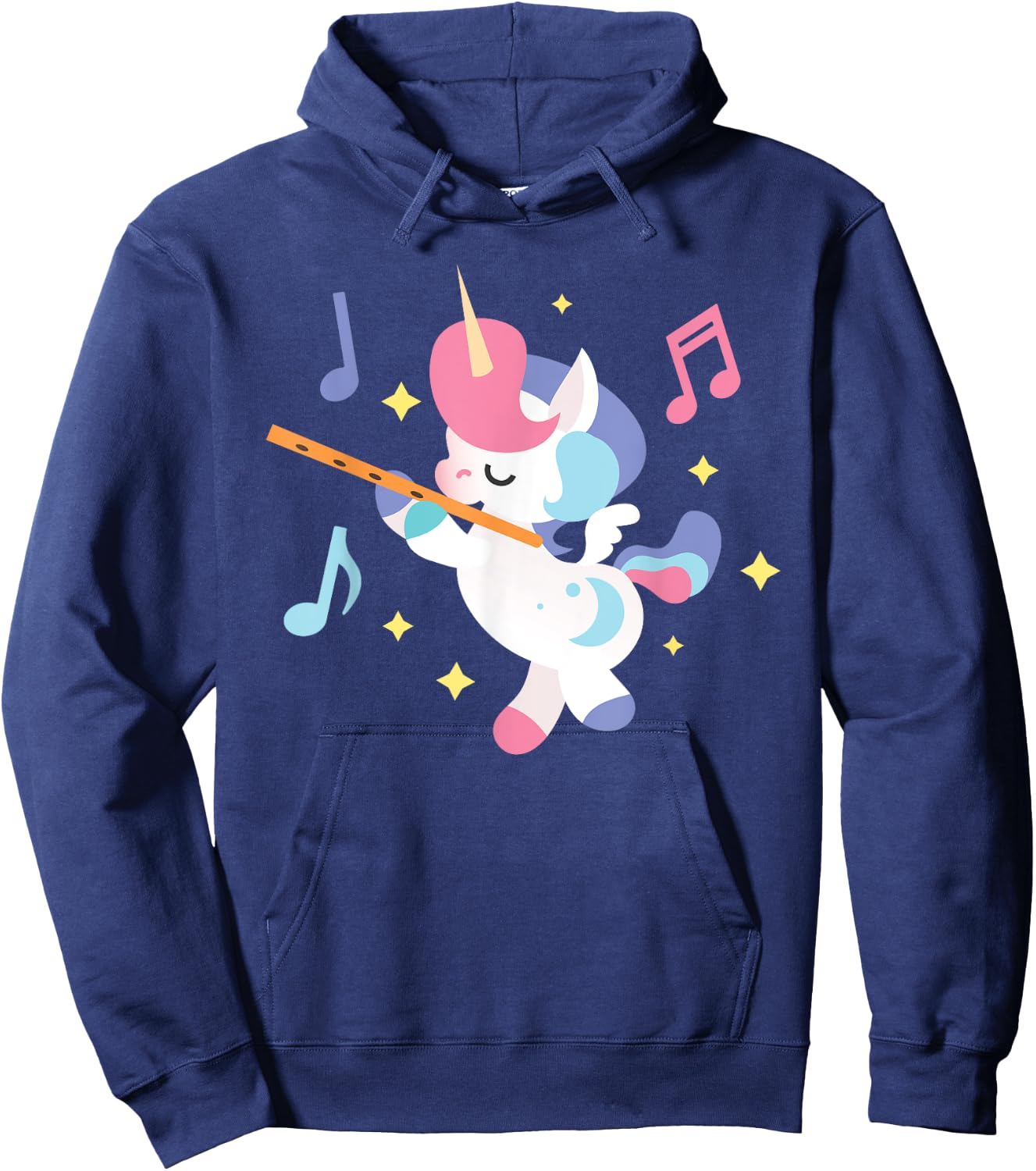 Flute Unicorn - Flute Player Flutist Marching Band Music Hoodie - Hoodie | Navy