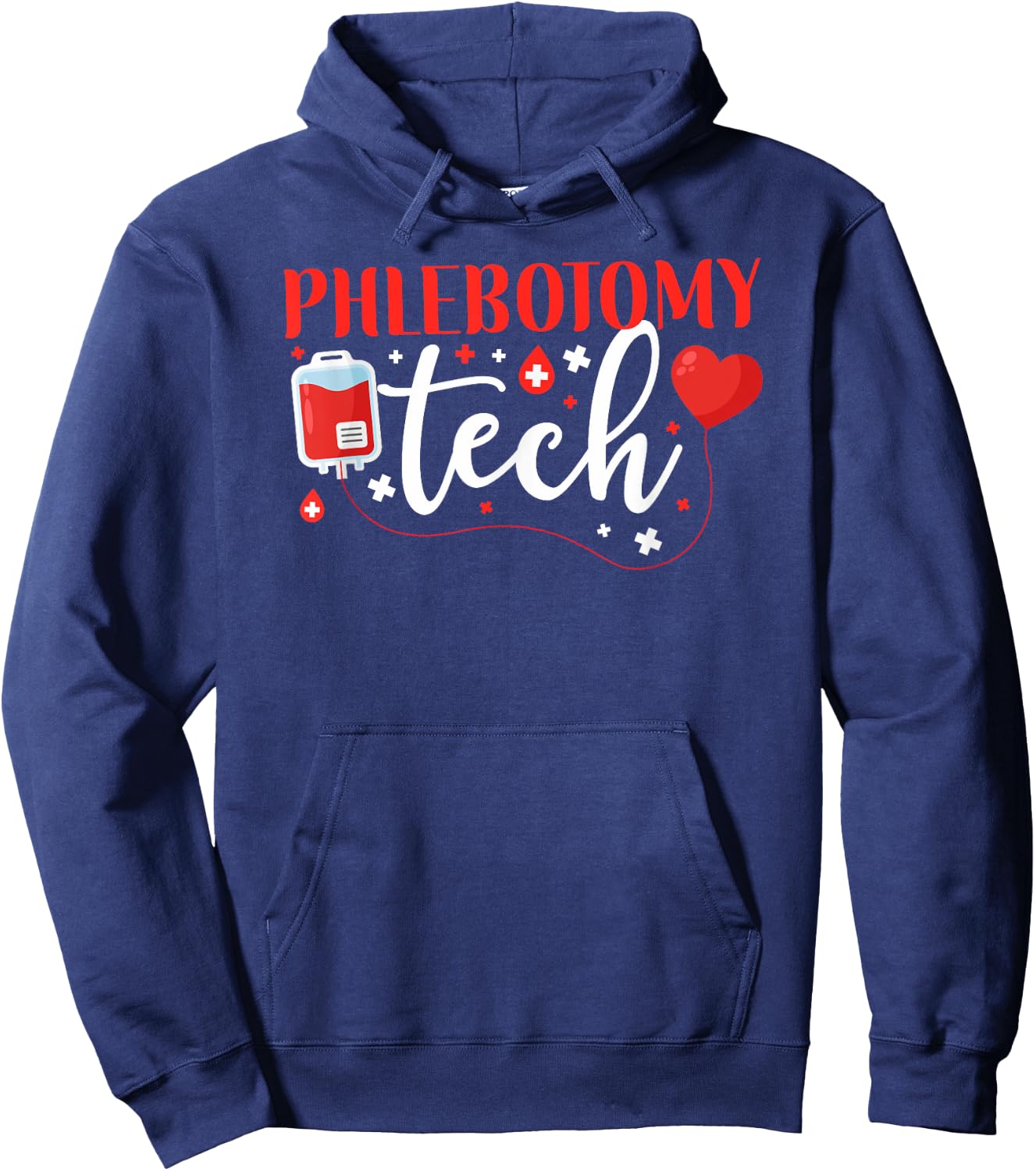 Funny Phlebotomy Lab HD0 Black Phlebotomist Tech Hoodie - Hoodie | Navy