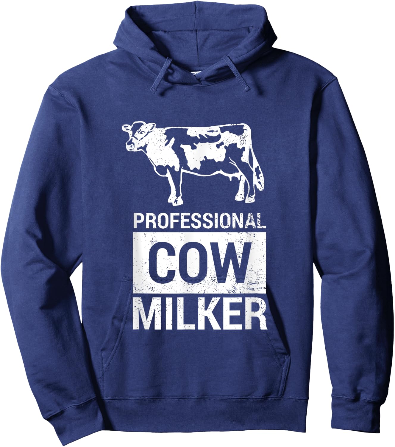 Professional Cow Milker Funny Dairy Farmer Cow - W Hoodie - Hoodie | Navy