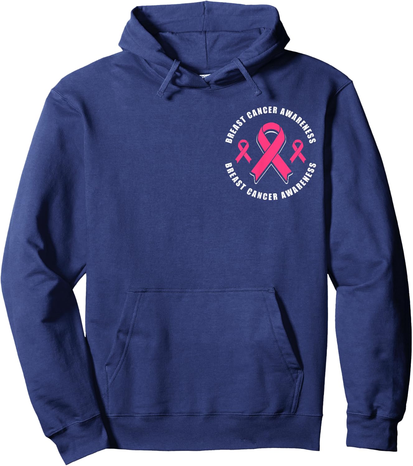 Breast Cancer Awareness Pink Ribbon Hoodie - Hoodie | Navy