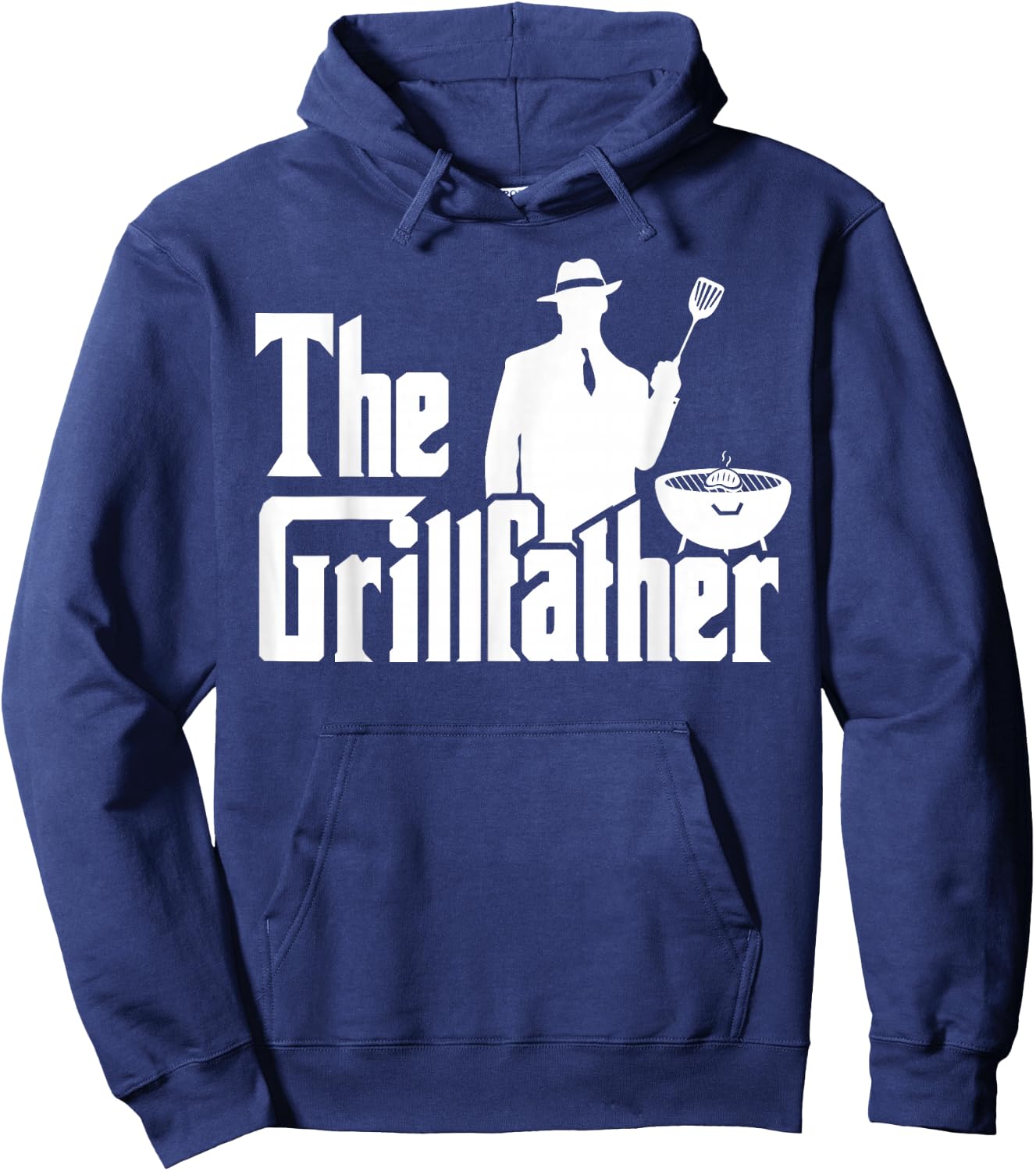 The Grillfather Funny BBQ Design for Dads Hoodie - Hoodie | Navy