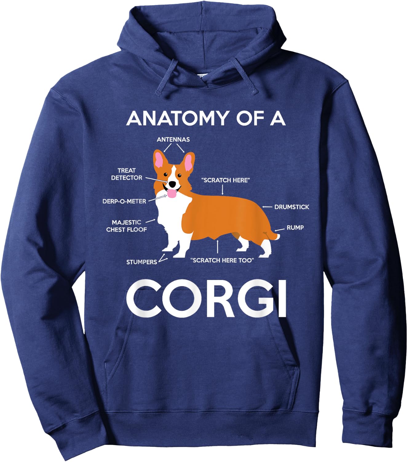 Anatomy Of A Corgi Funny Corgis Dog Puppy Nerd Biology Dogs Hoodie - Hoodie | Navy