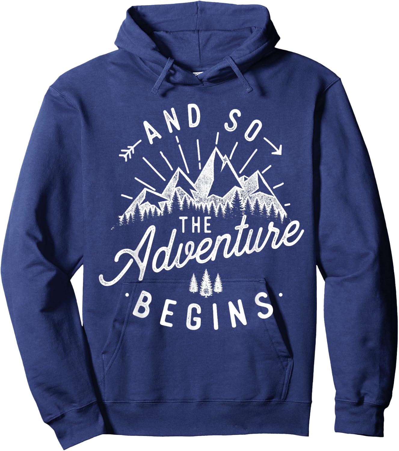 And So The Adventure Begins - Travel Explore & Camp Hoodie - Hoodie | Navy