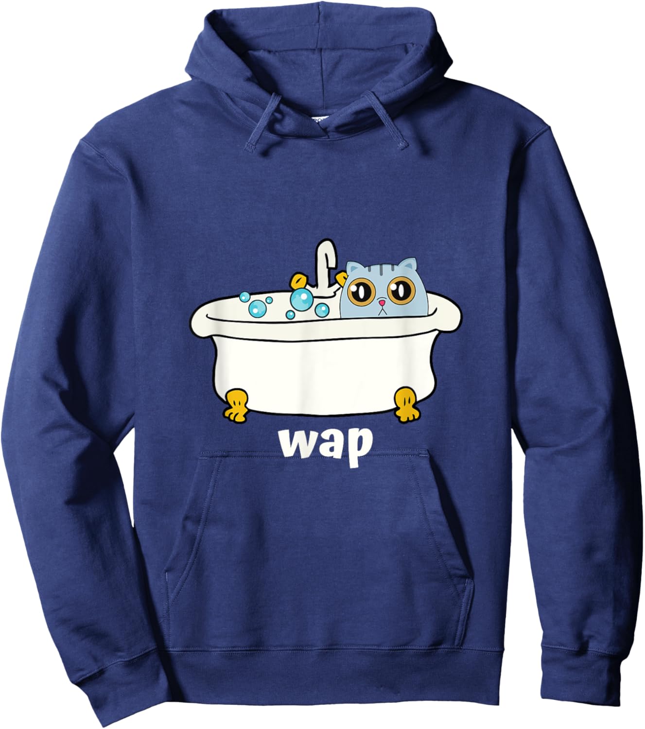 WAP - Wet Pussy Cat In Tub, Dirty Funny And Cute At Once Women Hoodie - Hoodie | Navy