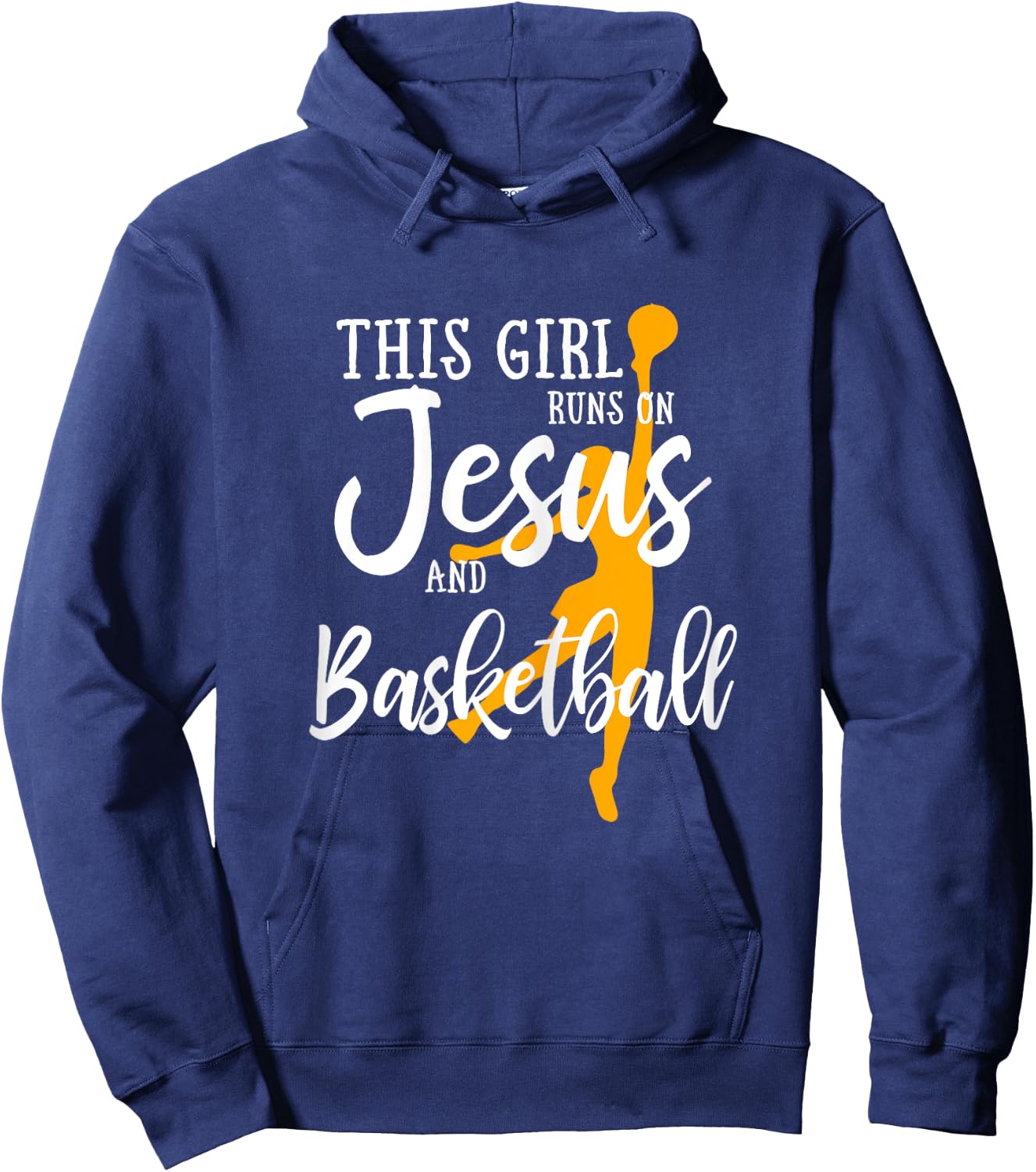 This Girl Runs On Jesus And Basketball Christian Gift Hoodie - Hoodie | Navy