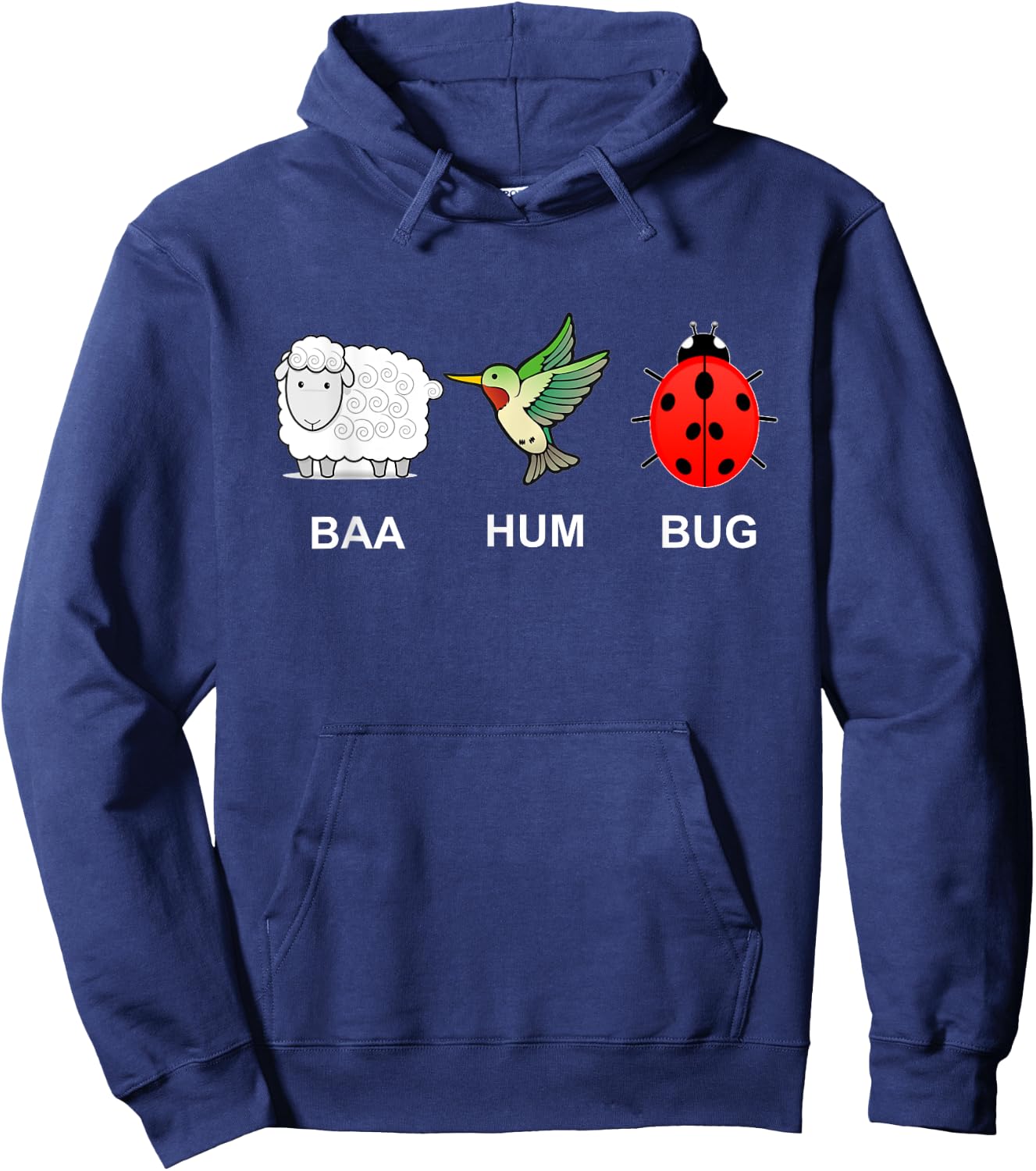 BAA HUM BUG - Bah Humbug Funny Graphic Holiday Christmas Hoodie - Hoodie | Navy
