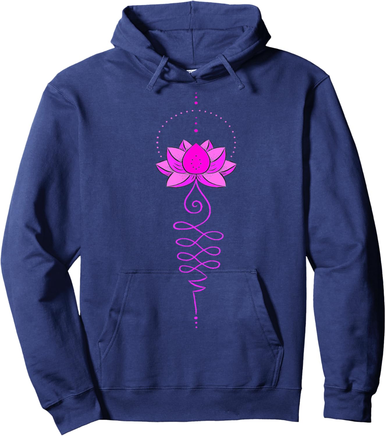 Unalome Tattoo Lotus Flower Tree Meditation Boho Zen Yoga Hoodie - Hoodie | Navy