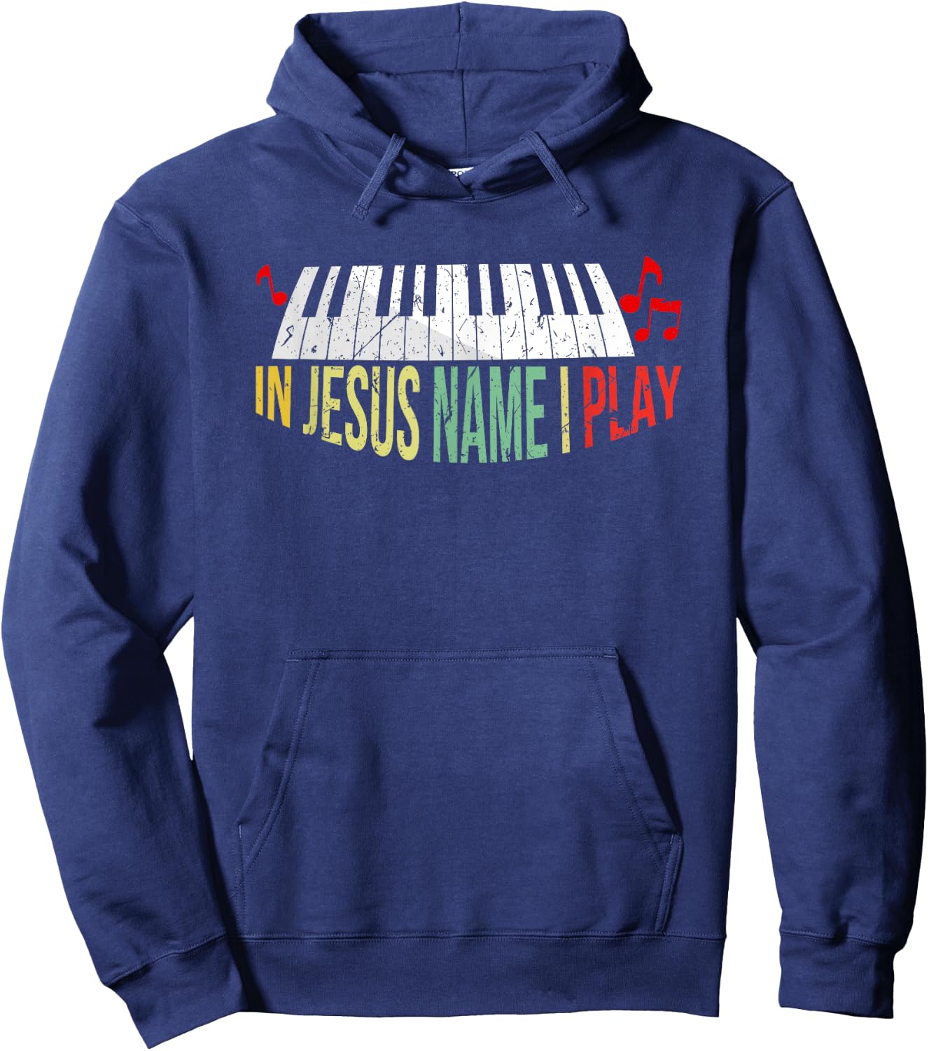 In Jesus Name I Play Piano Christian Music Lover Hoodie - Hoodie | Navy