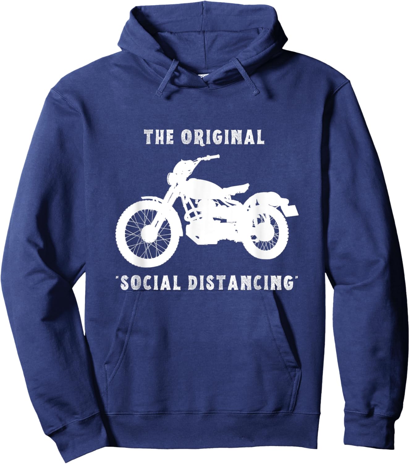 Funny Motorcycle Original Social Distancing Hoodie - Hoodie | Navy