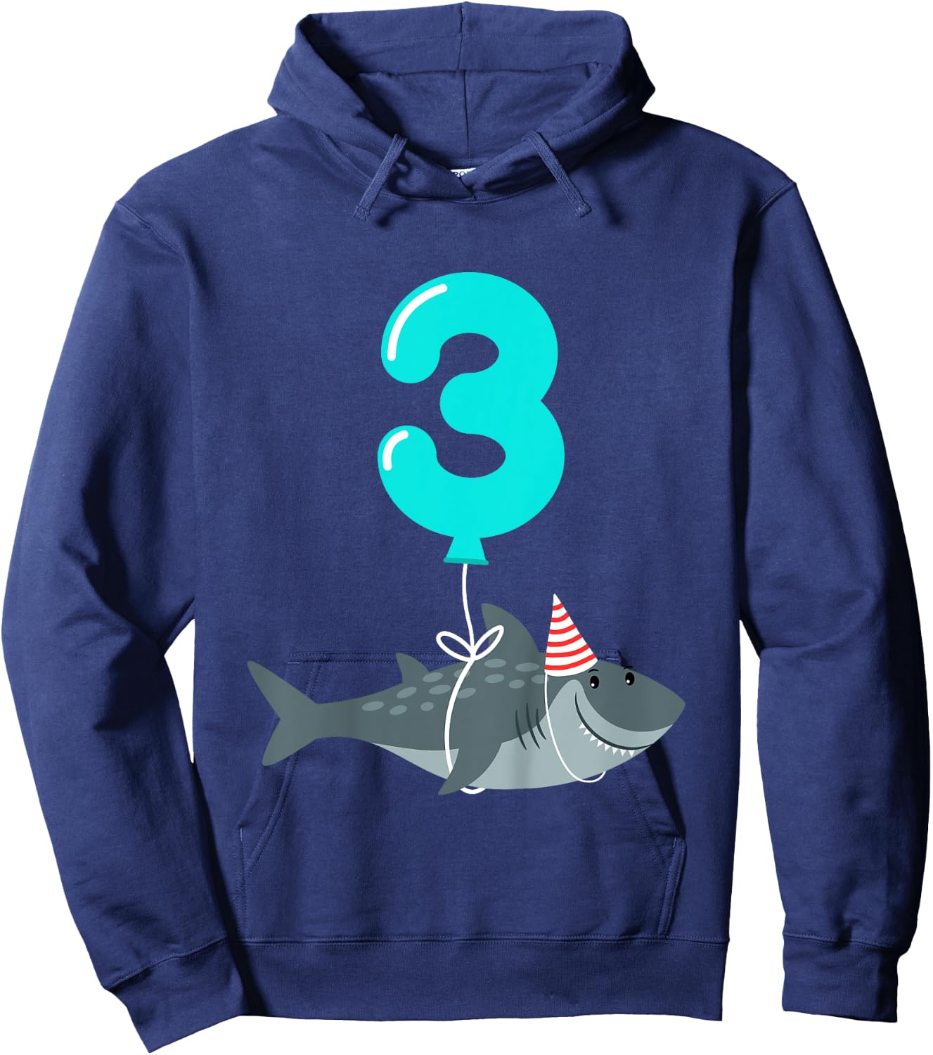 3rd Birthday Shark Shirt | Cute 3 Year Old Shark Gift Shirt Hoodie - Hoodie | Navy