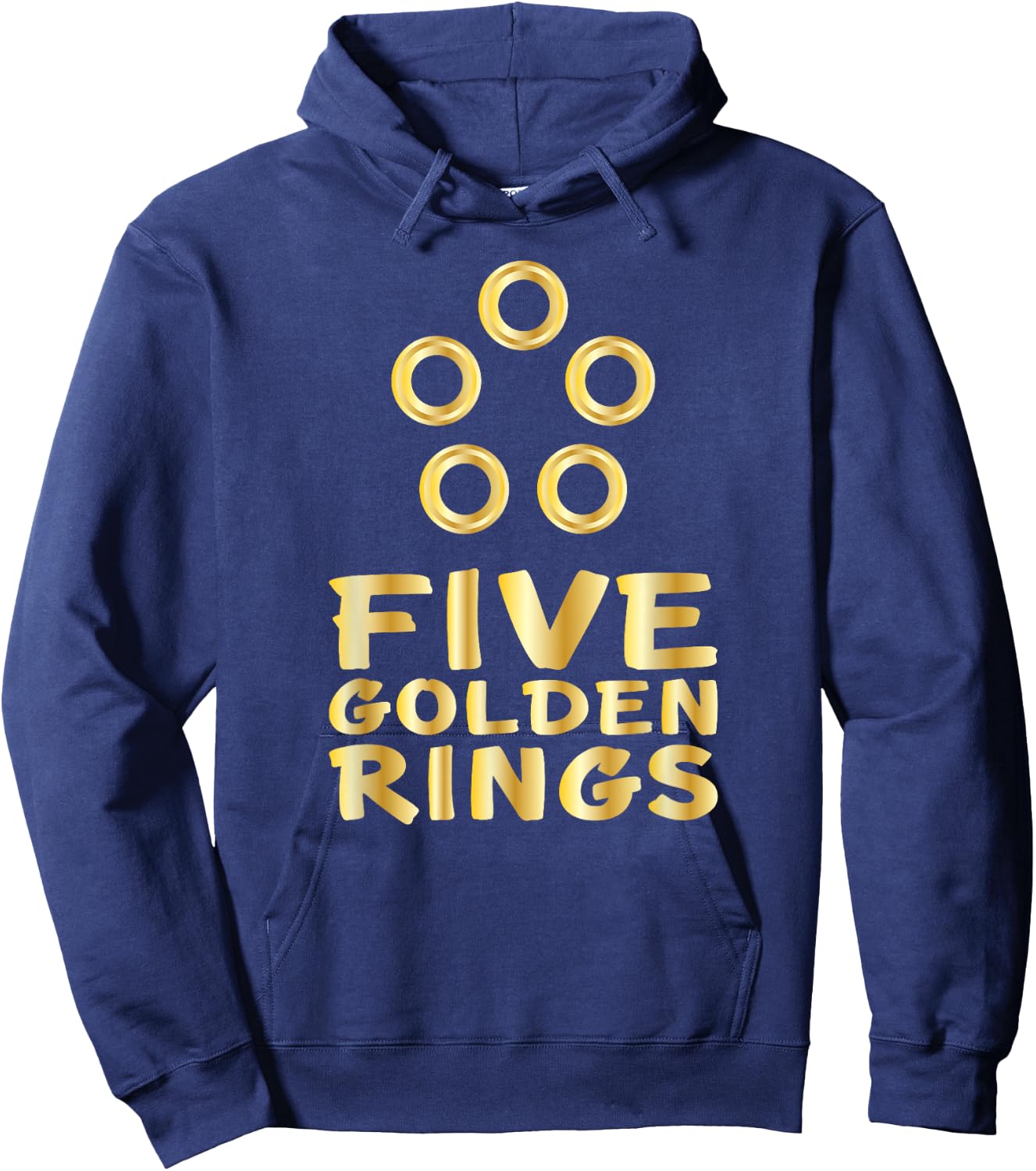 Five Golden Rings Song 12 Days Christmas Hoodie - Hoodie | Navy