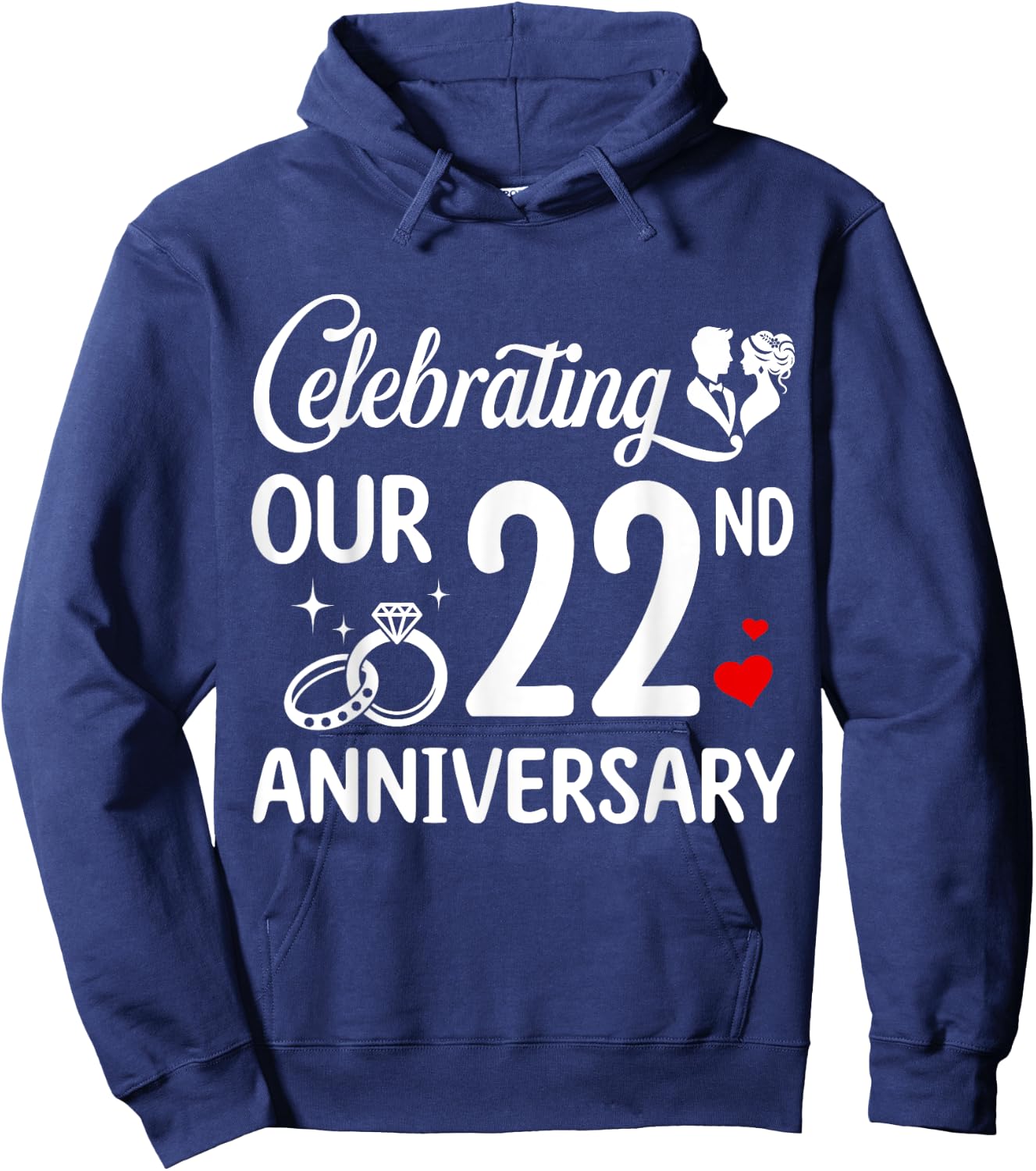 Celebrating Our 22nd Wedding Anniversary Marriage 22 Years Hoodie - Hoodie | Navy