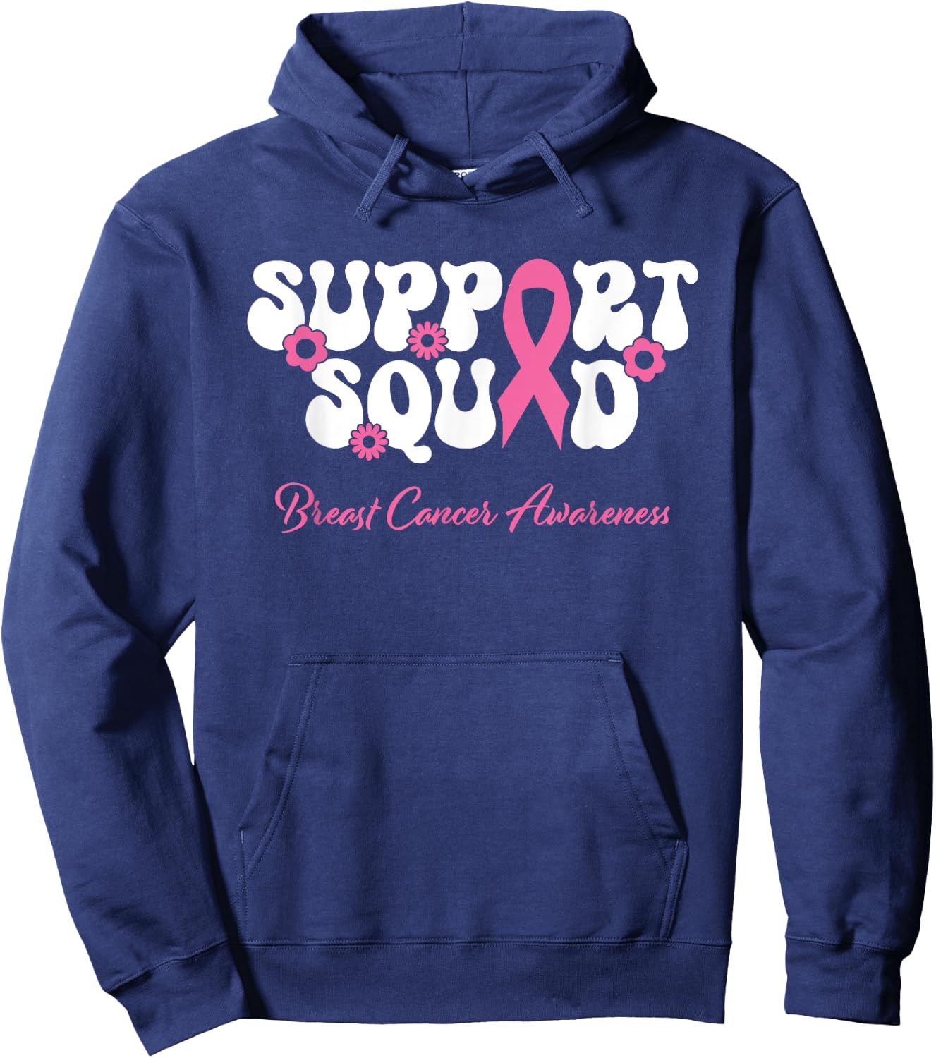Breast Cancer Friend Support Squad Breast Cancer Awareness Hoodie - Hoodie | Navy