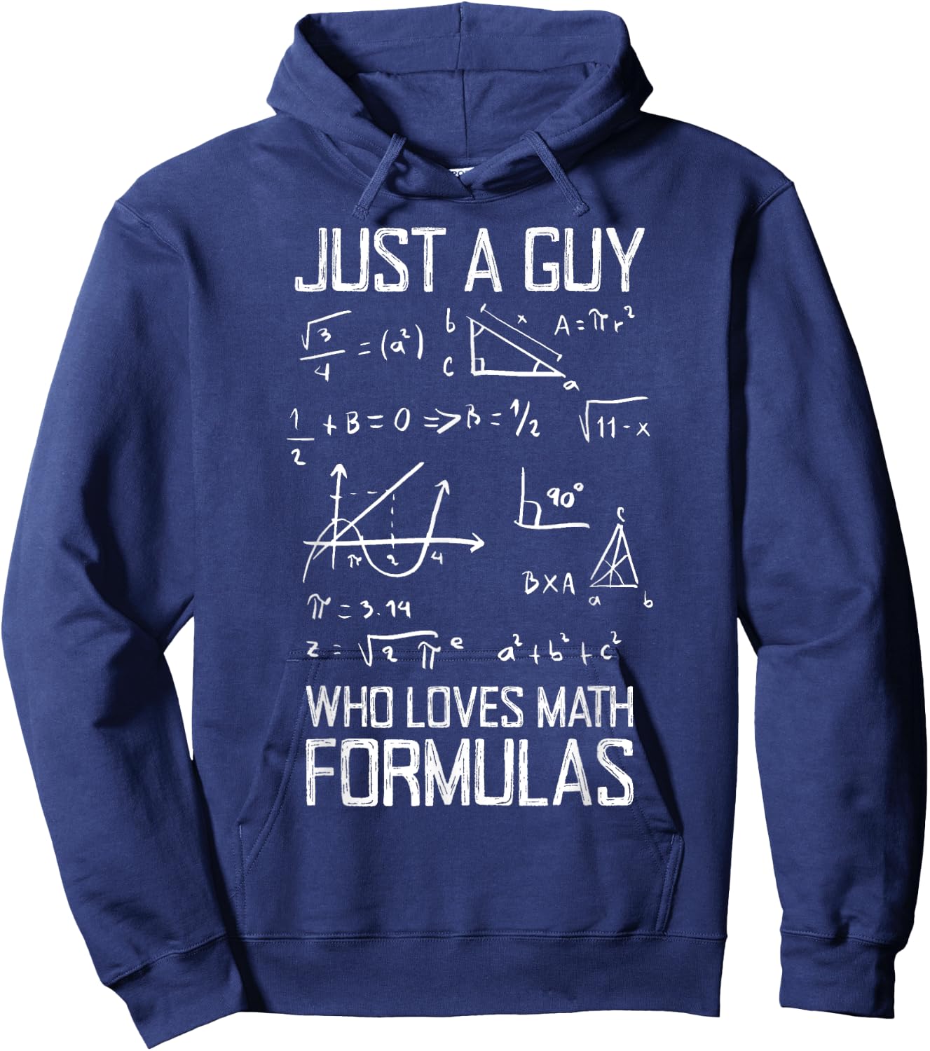 Guy Who Loves Math Formulas, Geometry Equations Math Teacher Men Girls Kids Hoodie - Hoodie | Navy