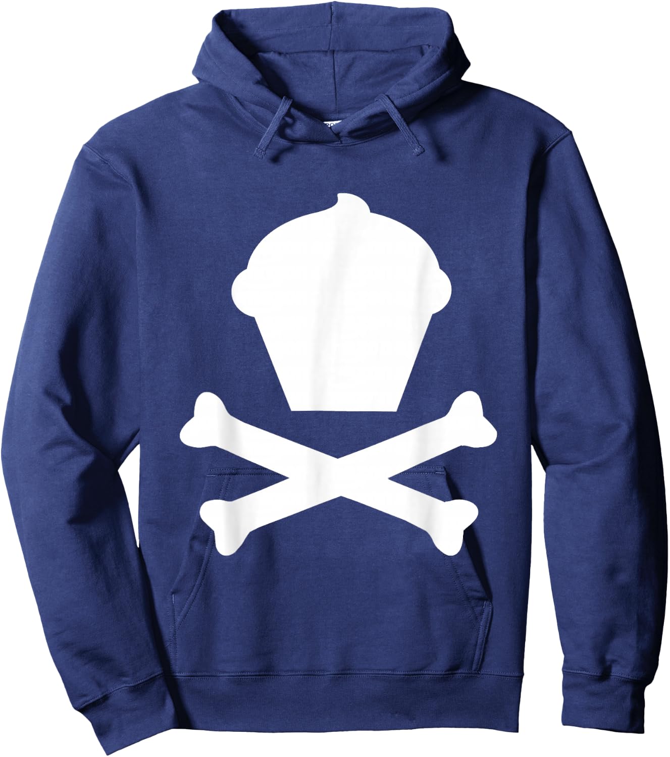 Cupcake & Crossbones Cute No Skull Not Scary Fun Gag Hoodie - Hoodie | Navy