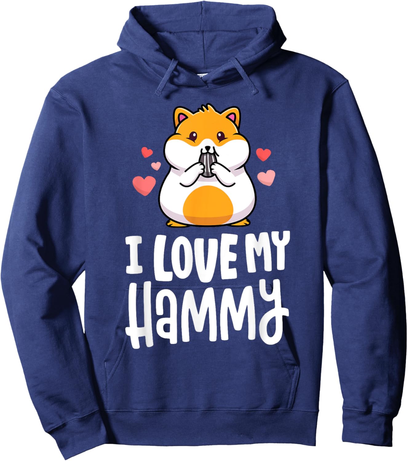 I Love My Hammy Shirt Cute Hamster Kawaii Shirt Kids Gift Hoodie - Hoodie | Navy