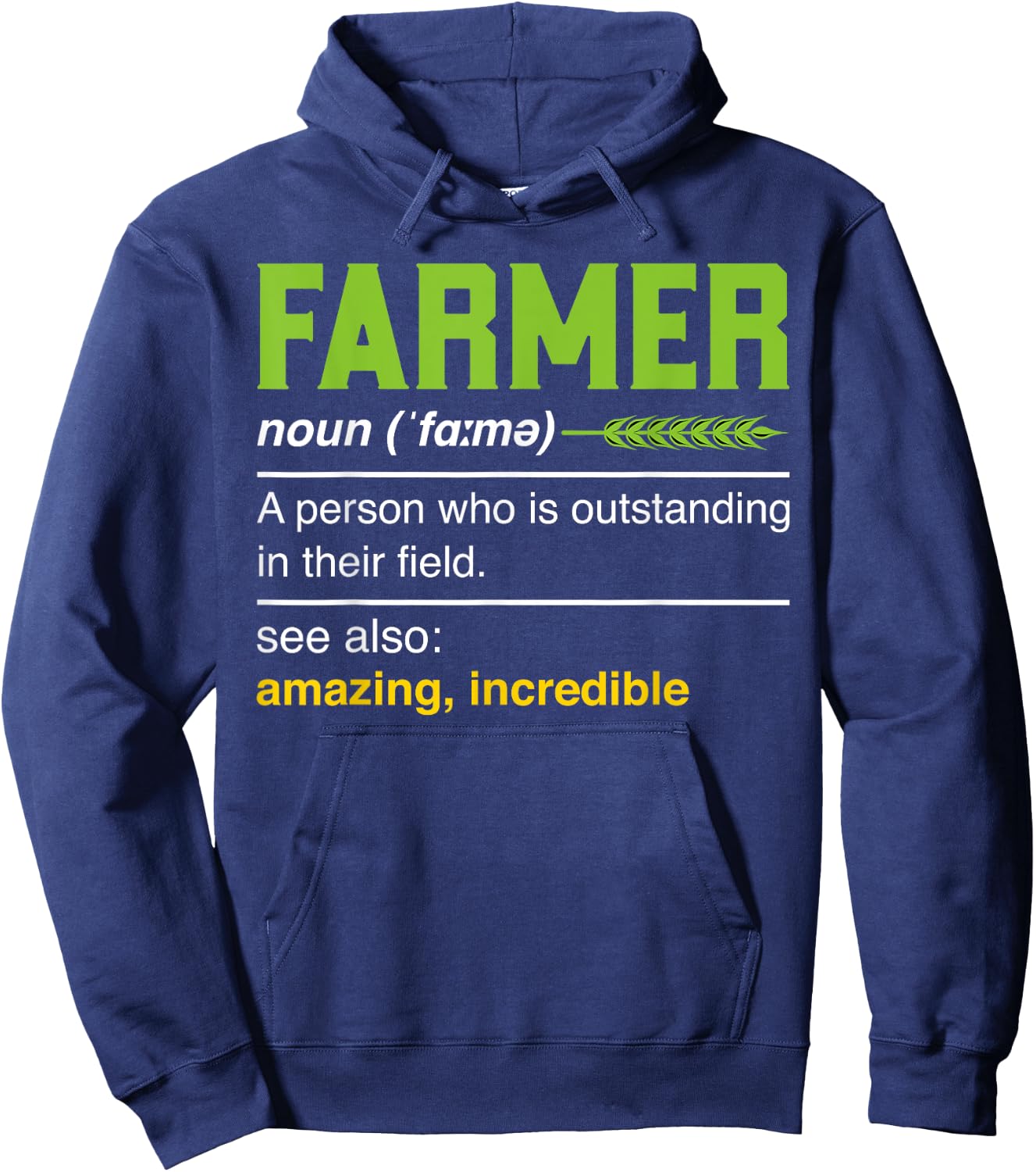 Farmer Definition Noun - Funny Farming Agriculturist Farmer Hoodie - Hoodie | Navy