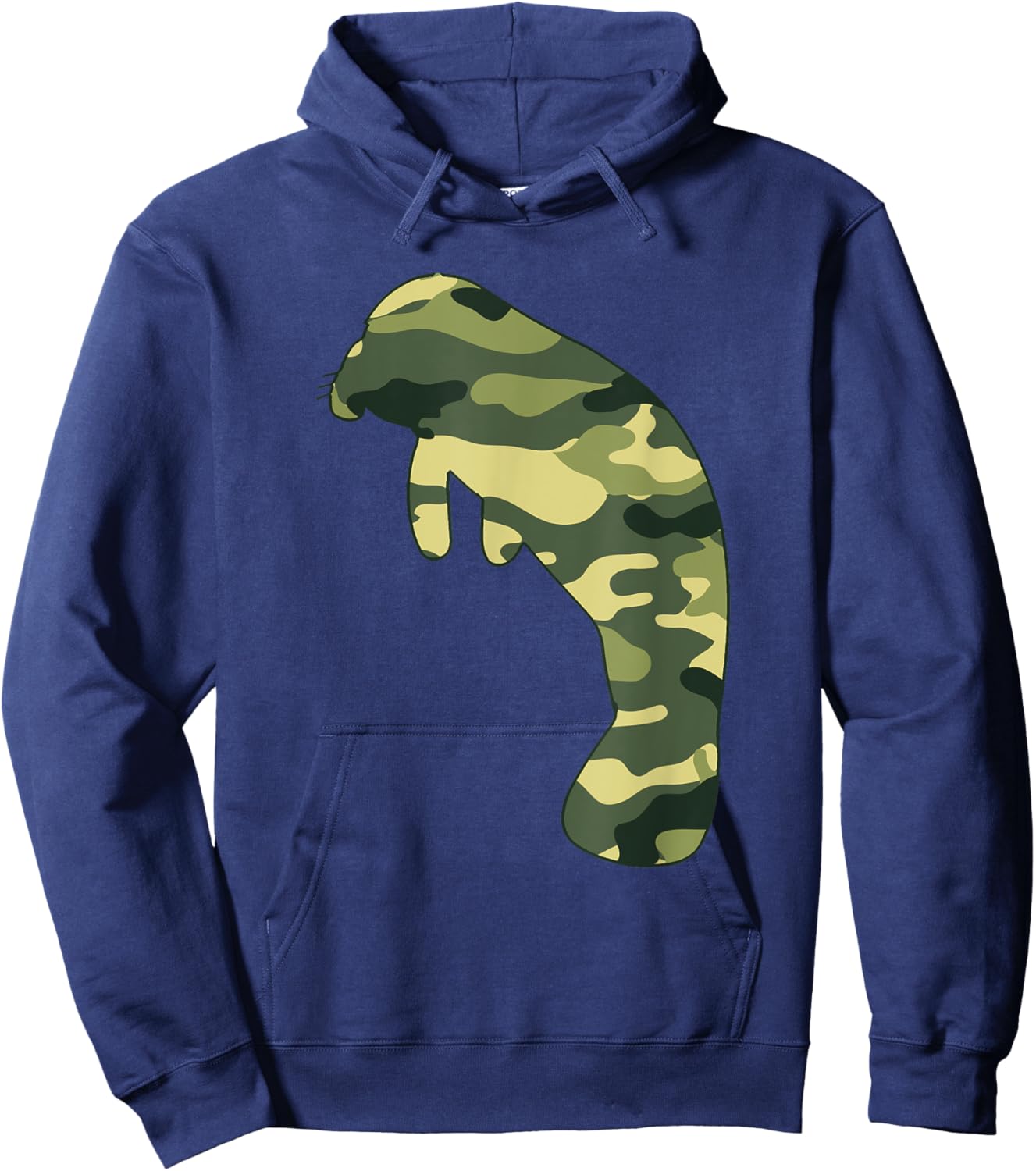 Military Dugong Camo Men Print US Manatee Veteran Gift Hoodie - Hoodie | Navy