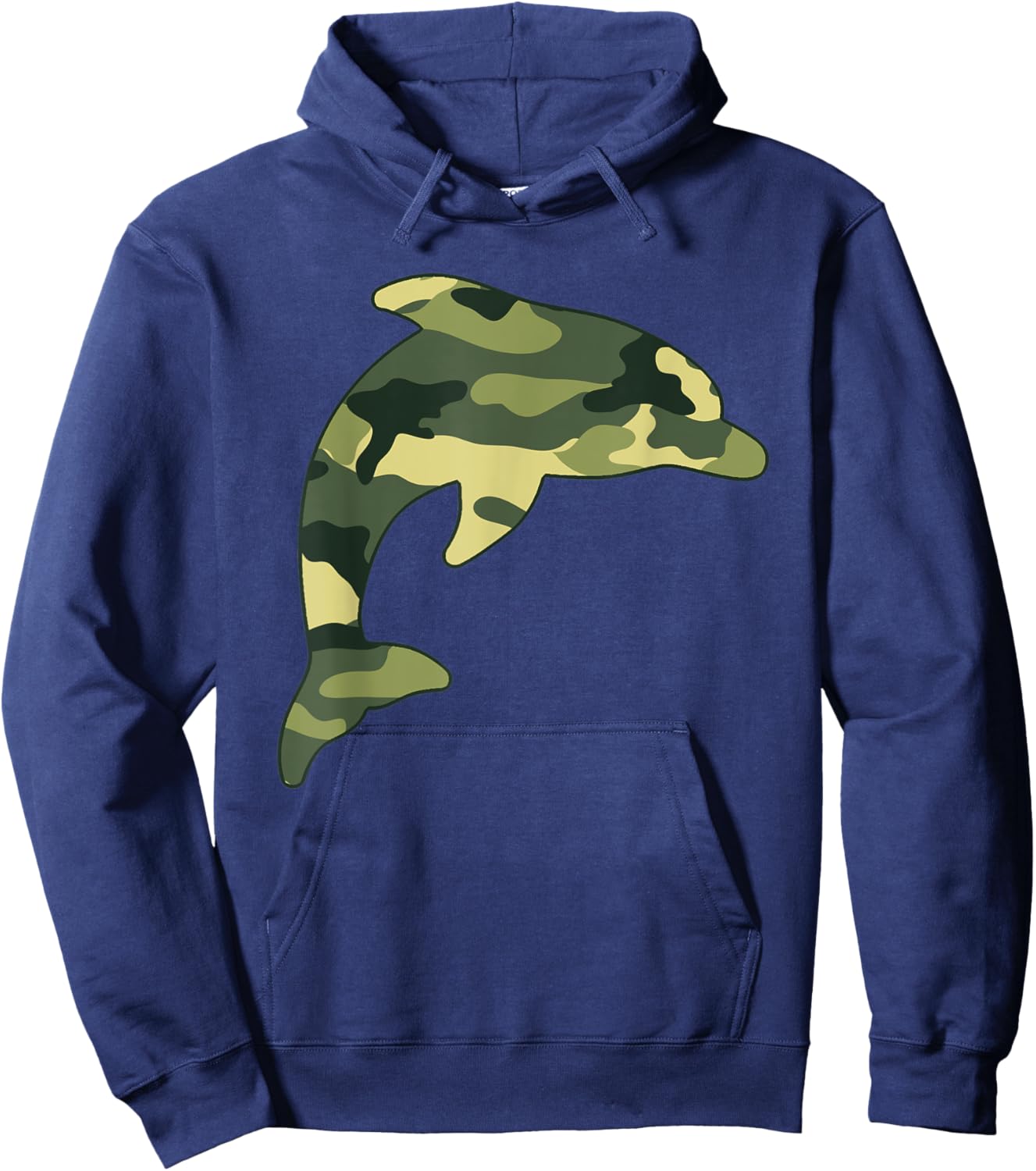 Military Dolphin Camo Men Print US Beluga Fish Veteran Gift Hoodie - Hoodie | Navy