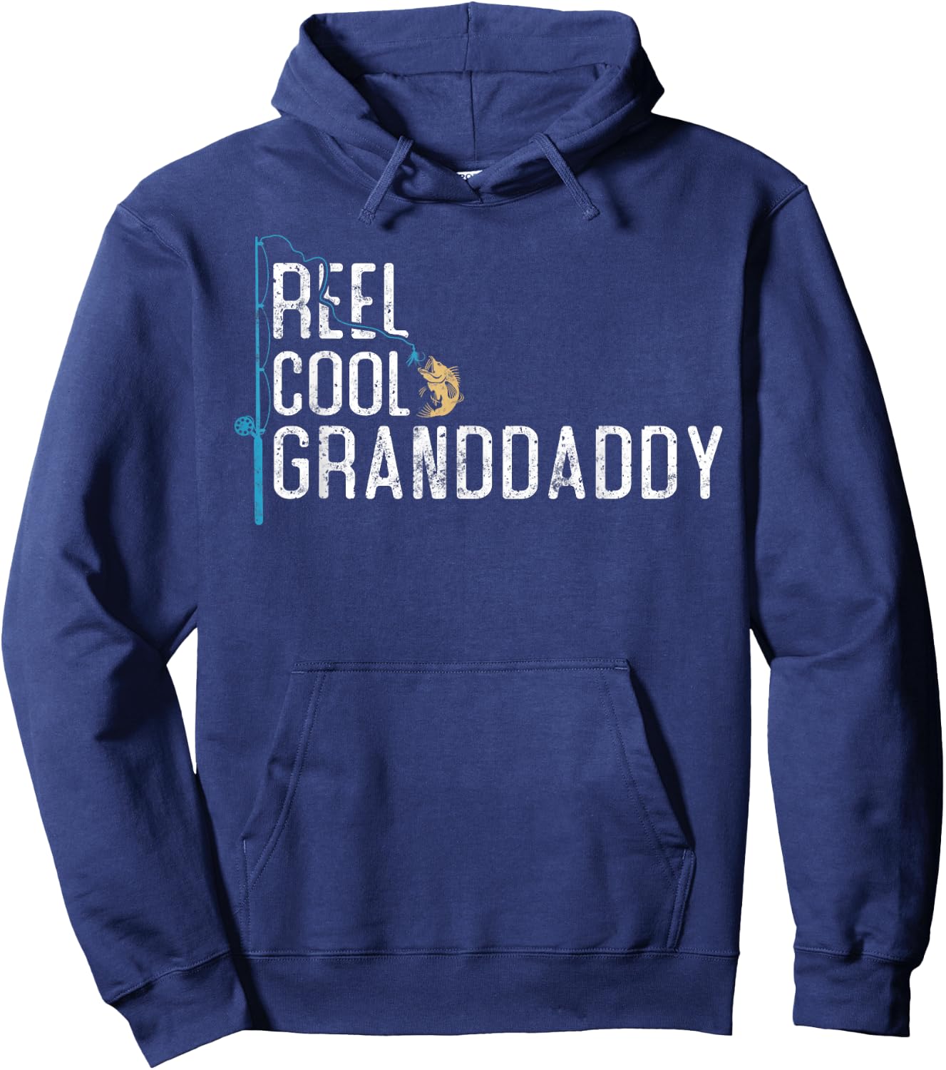Reel Cool Granddaddy vintage funny fishing rod gifts grandpa Hoodie - Hoodie | Navy
