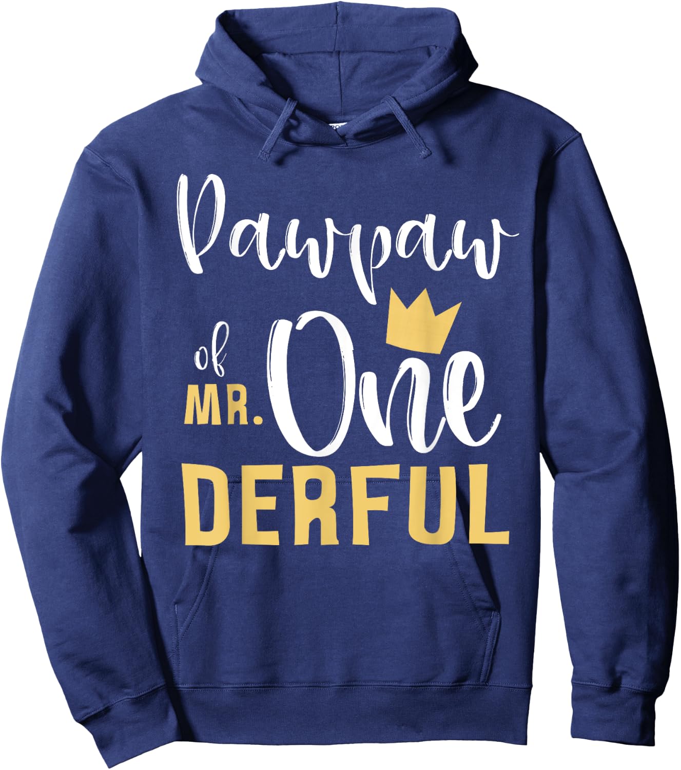 Pawpaw of Mr Onederful 1st Birthday First One-Derful Grandpa Hoodie - Hoodie | Navy