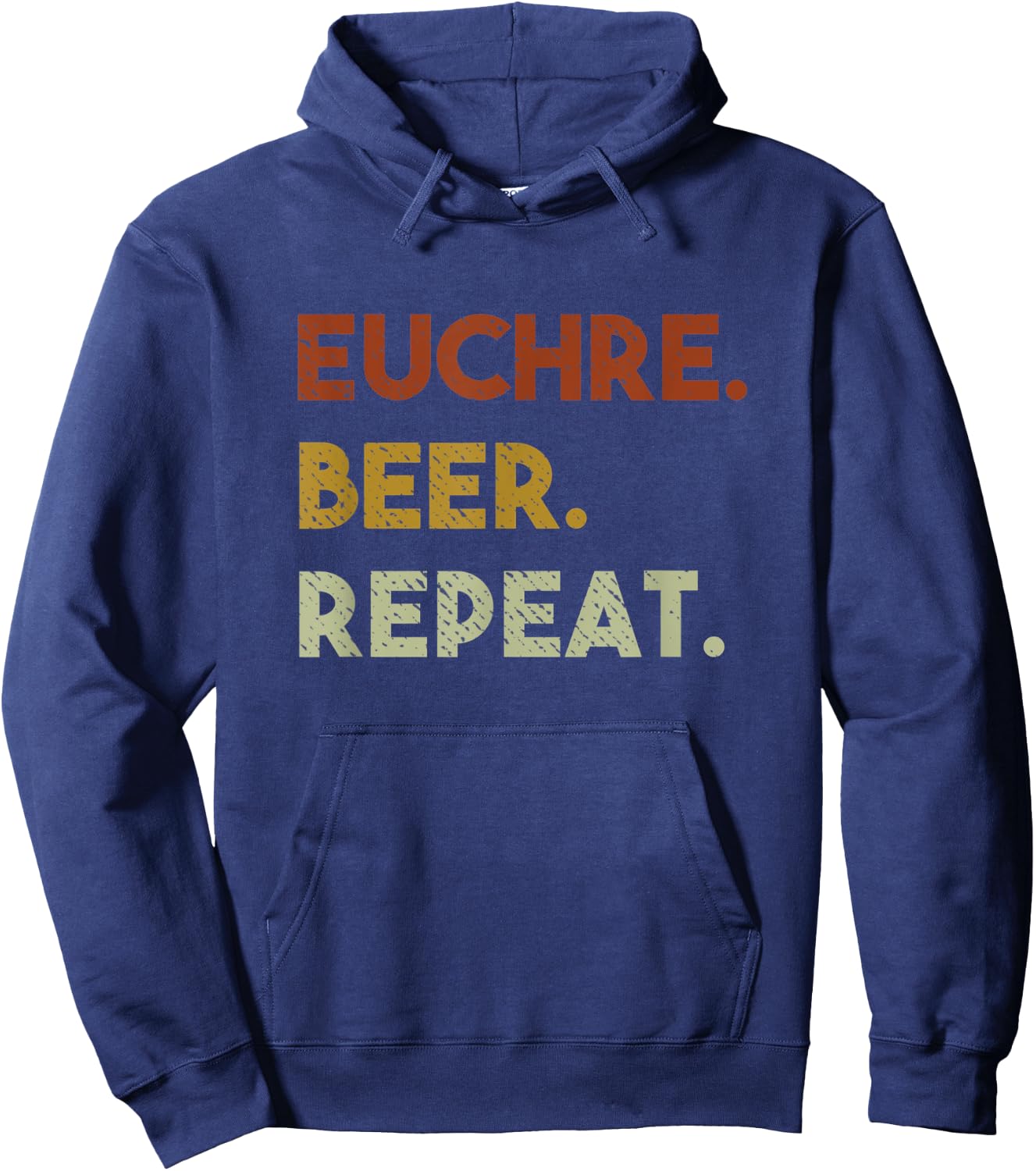 Euchre Beer Repeat Funny Euchre Hoodie - Hoodie | Navy