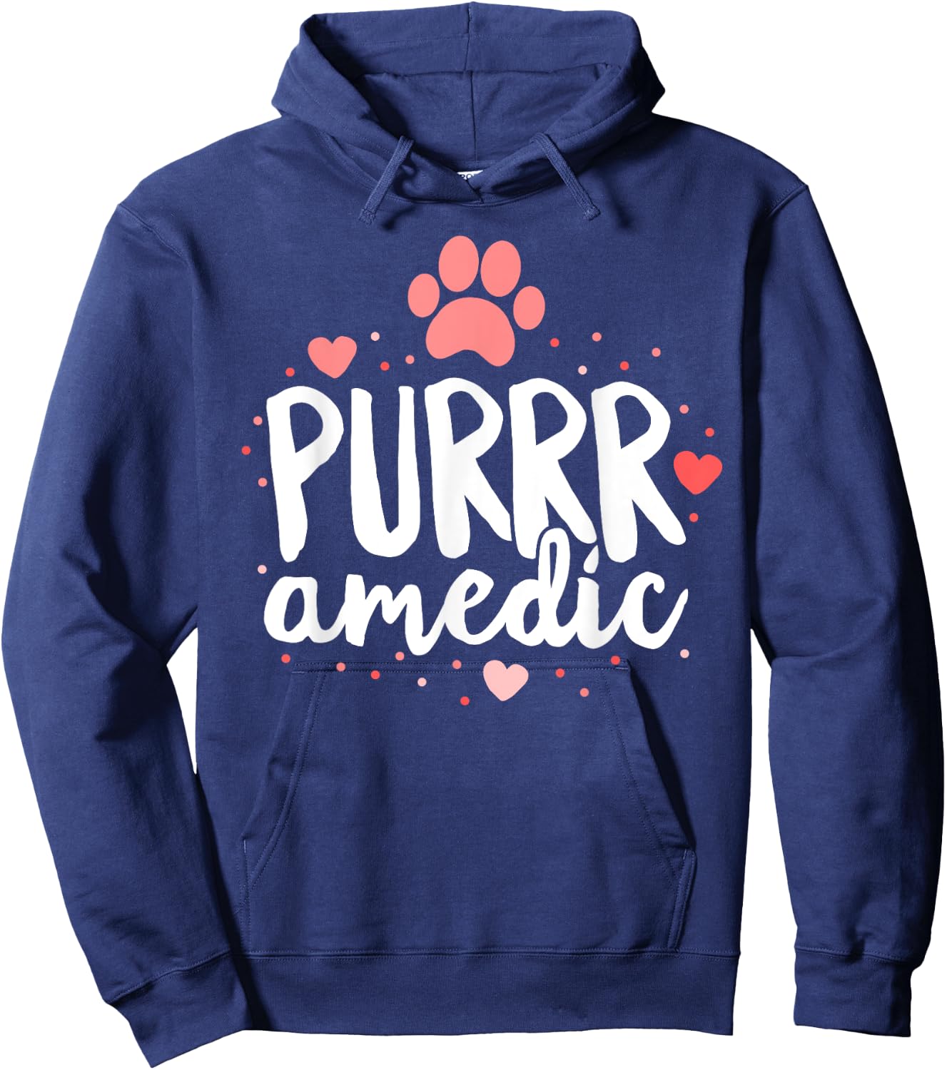 Purrr-amedic (Paramedic) Cat Veterinarian Vet Tech Doctor Women Kids Hoodie - Hoodie | Navy