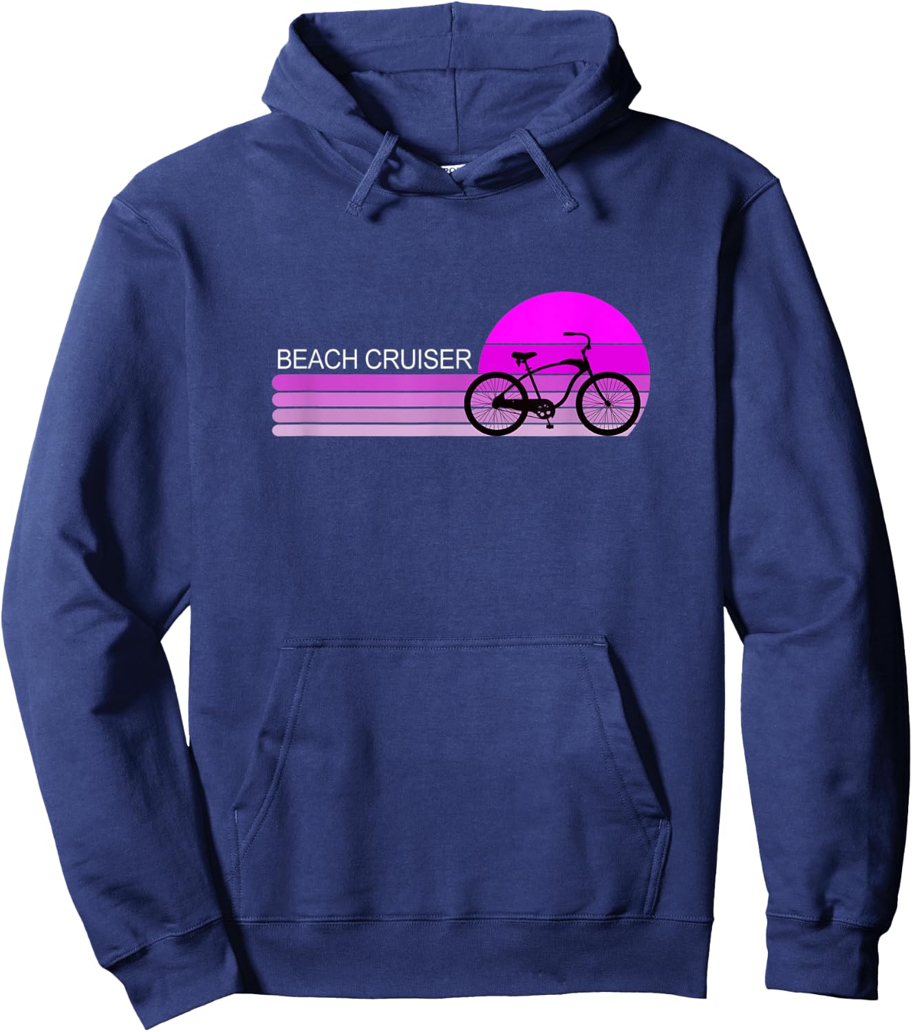Pink Sunset Beach Cruiser For Bicycle Bike Cycle Owners Women Kids Hoodie - Hoodie | Navy