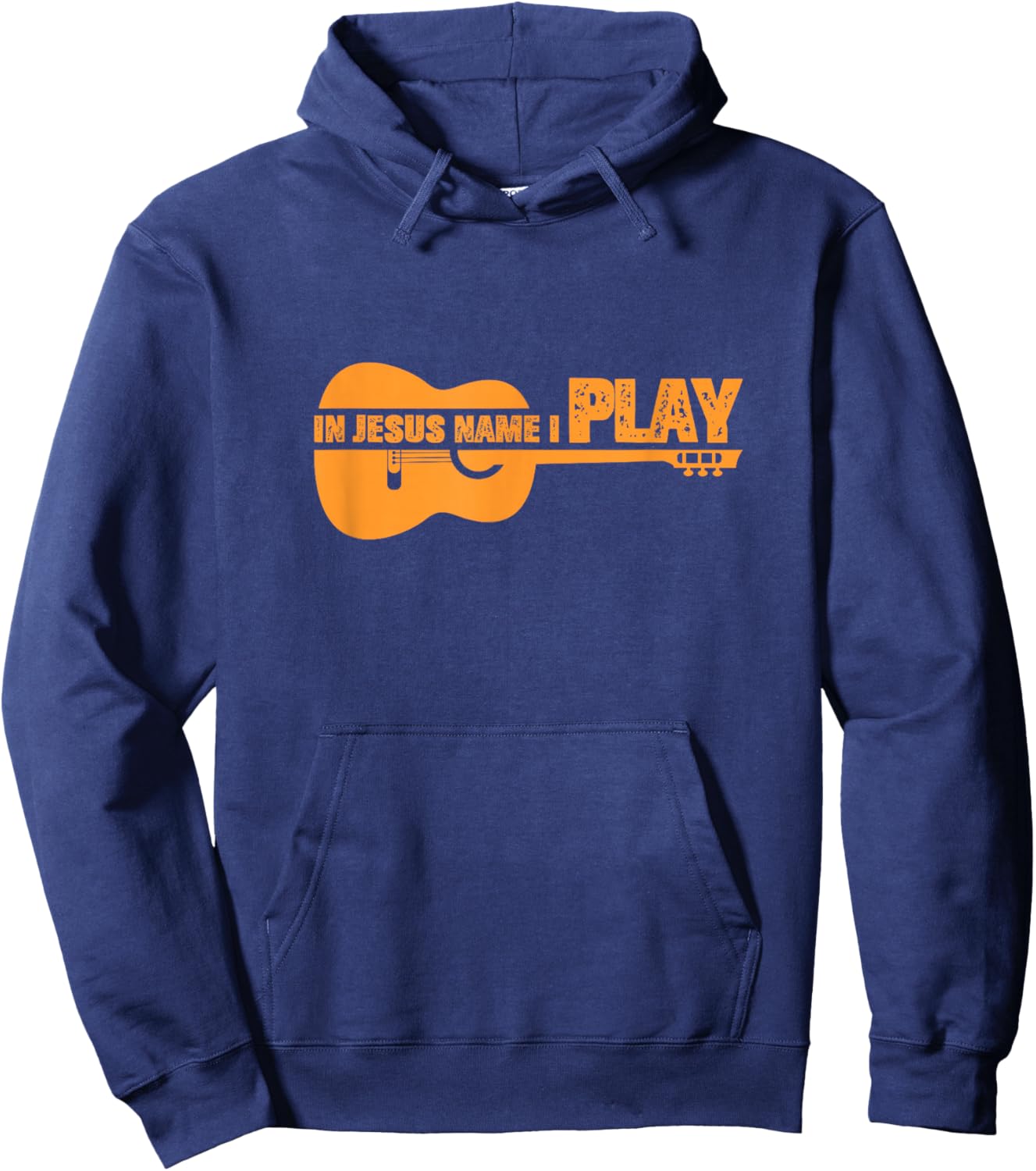 In Jesus Name I Play Guitar Christian Guitar Player Hoodie - Hoodie | Navy