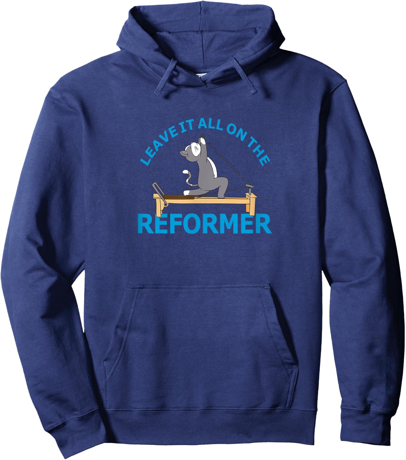 Leave it all on the Reformer Pilates cat Lover funny animal Women Hoodie - Hoodie | Navy