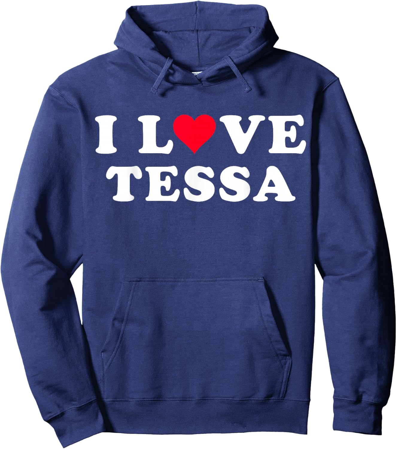 I Love Tessa Matching Girlfriend & Boyfriend Tessa Name Hoodie - Hoodie | Navy