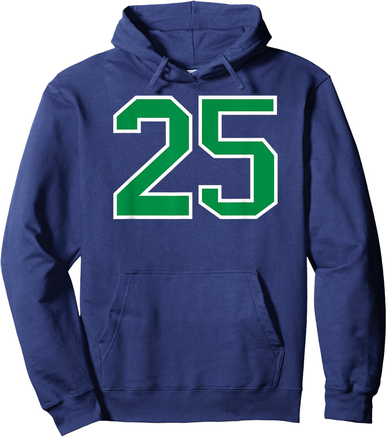 White Green Sports Team Number #25 Hoodie - Hoodie | Navy