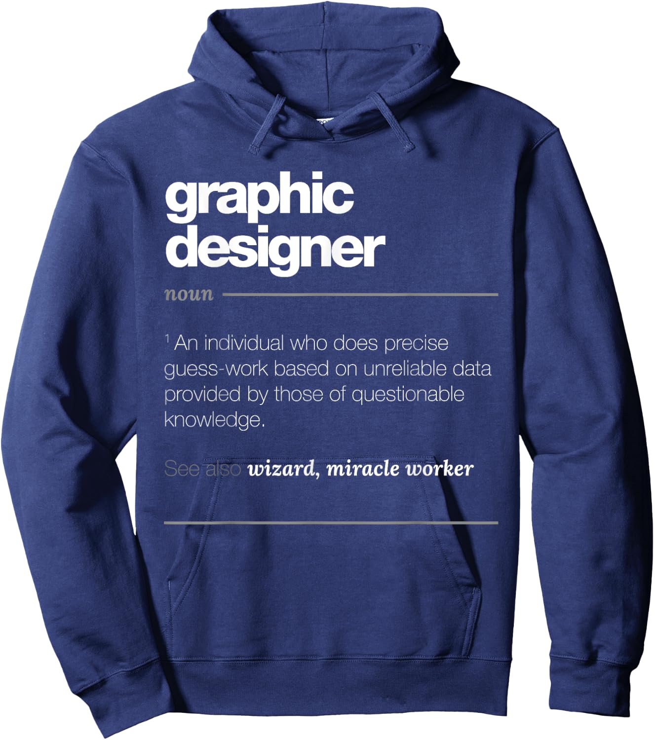 Graphic Designer Definition T Shirt - Funny Job Gift Hoodie - Hoodie | Navy