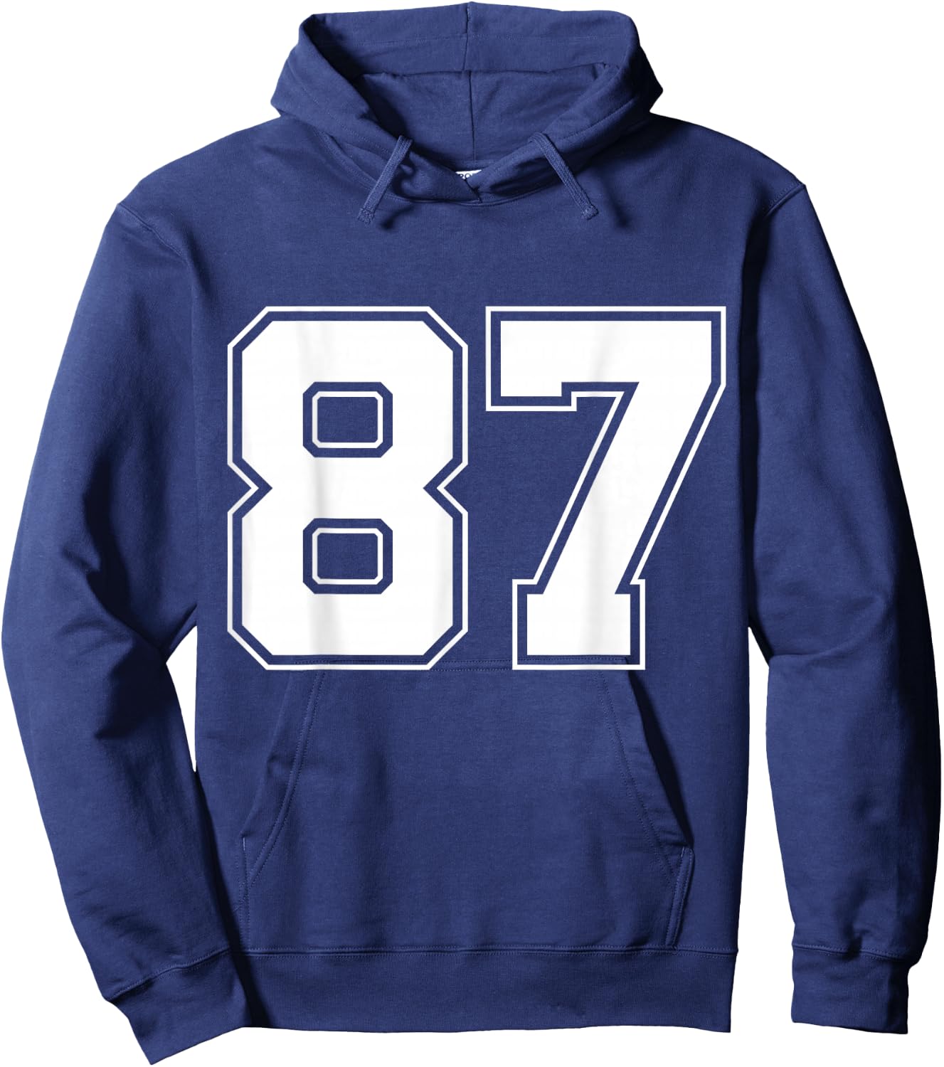 Number 87 Big Bold Capital Varsity Alphabet Monogram Hoodie - Hoodie | Navy