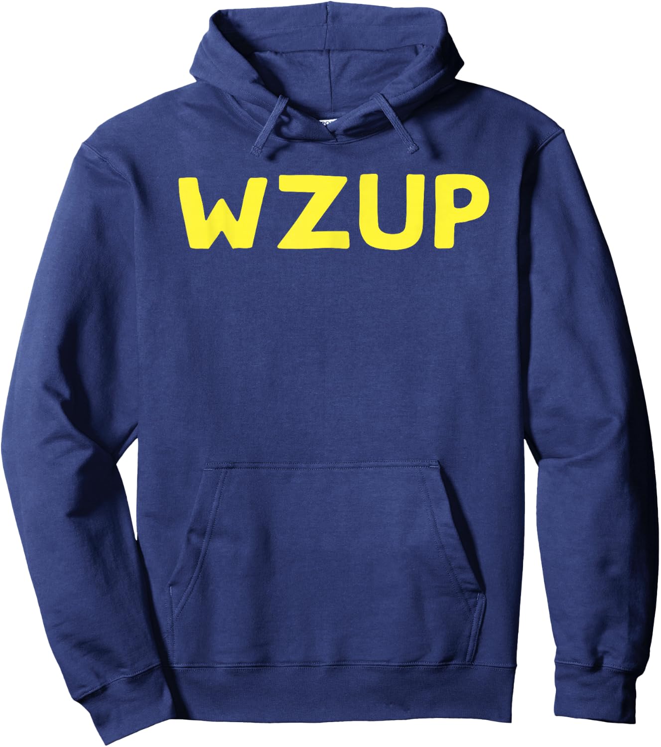 Funny WZUP Wazzup What's Up (yellow text) Hoodie - Hoodie | Navy