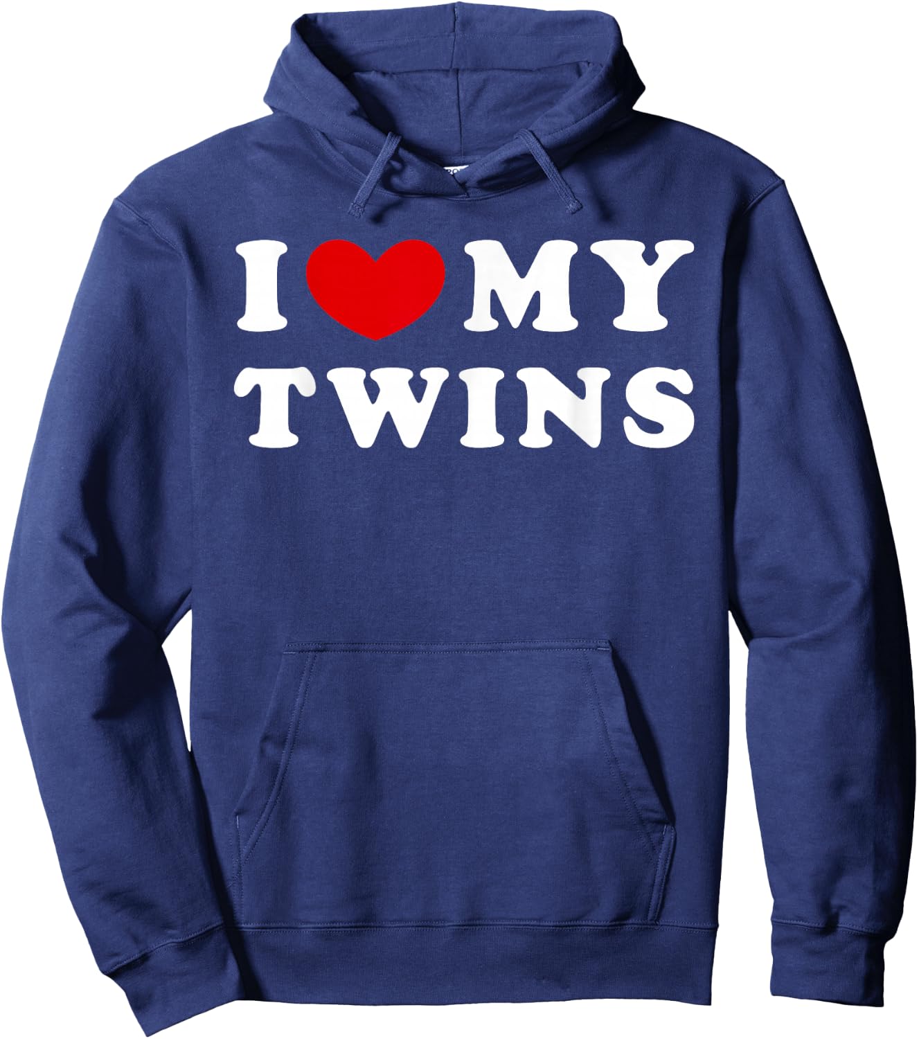 I Love My Twins, I Heart My Twins Hoodie - Hoodie | Navy