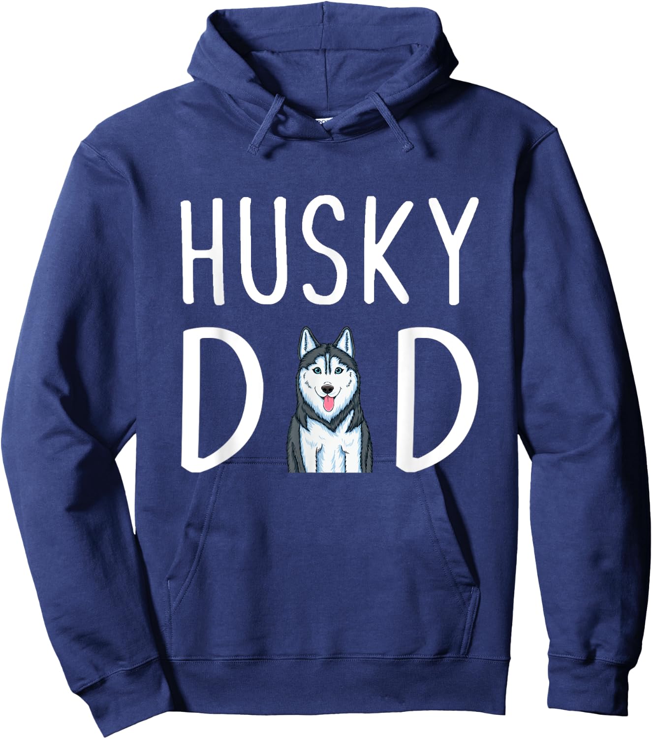 Siberian Husky Dog Papa Husky Dad Hoodie - Hoodie | Navy
