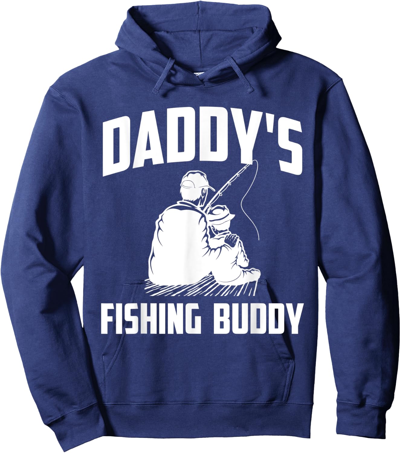 Daddys Fishing Buddy Funny Fish Hunting Hoodie - Hoodie | Navy