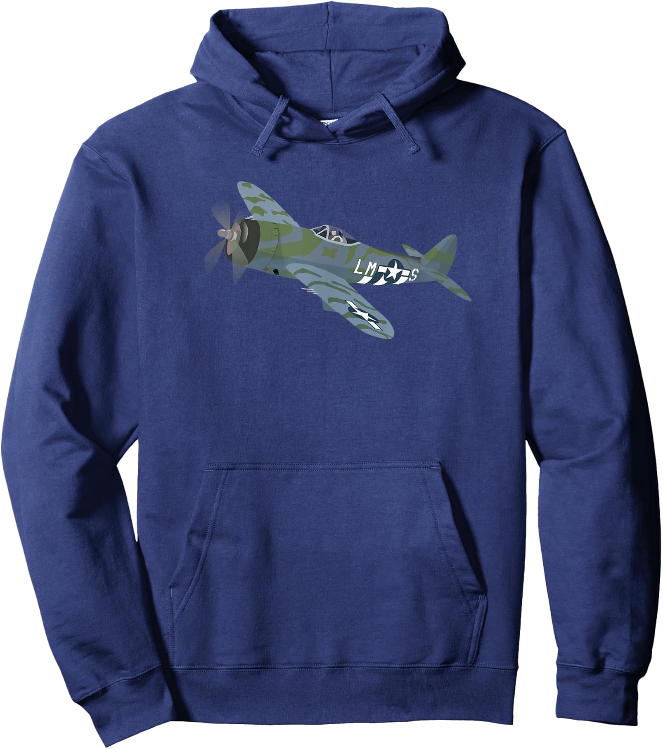 P-47 Thunderbolt Military Vintage Aircraft Hoodie - Hoodie | Navy