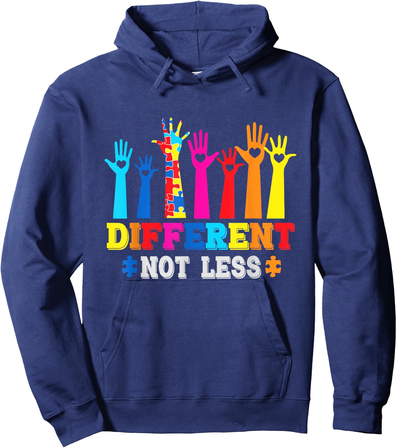 Autism Awareness, Different Not Less, Support Autism Hoodie - Hoodie | Navy