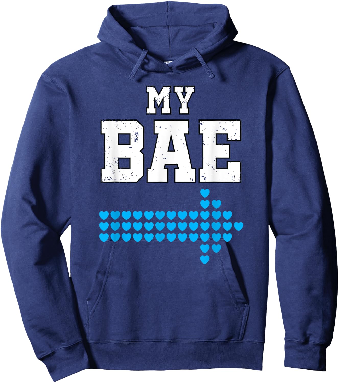 My Bae & My Boo Valentine Shirt Funny Matching Couple Hoodie - Hoodie | Navy