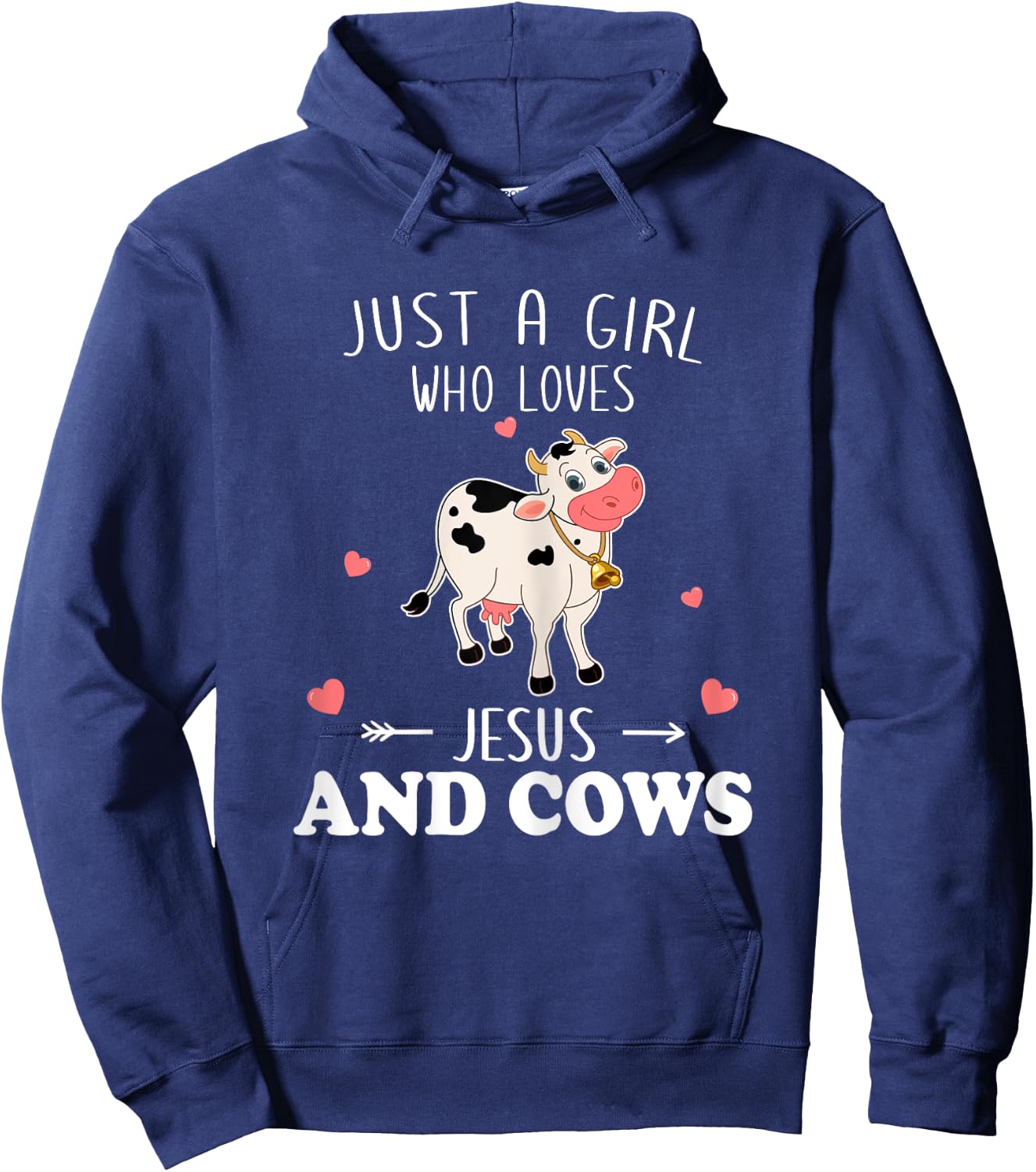 Just A Girl Who Loves Jesus And Cows Farmer Lover Hoodie - Hoodie | Navy