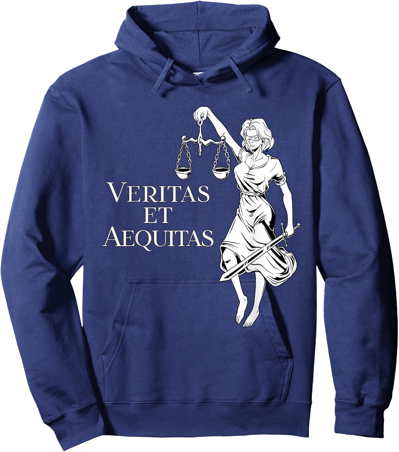 Veritas et Aequitas - Goddess Lady Justice Hoodie - Hoodie | Navy