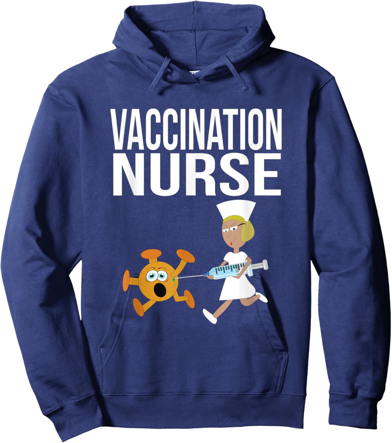 Vaccination Nurse Funny Vaccinated Virus Vaccinator Gift Hoodie - Hoodie | Navy