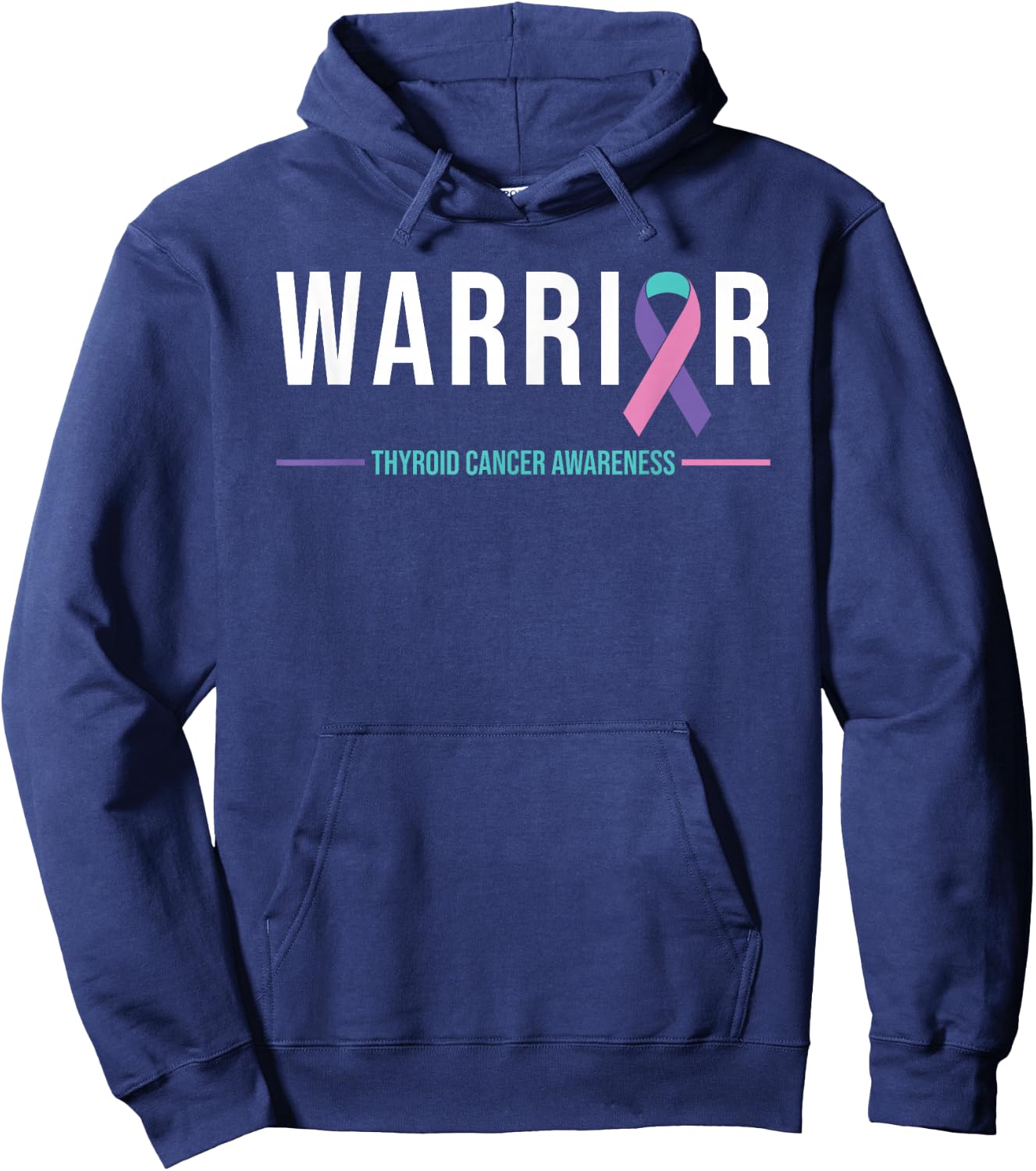 Thyroid Cancer Awareness Warrior Ribbon Recovery Hoodie - Hoodie | Navy