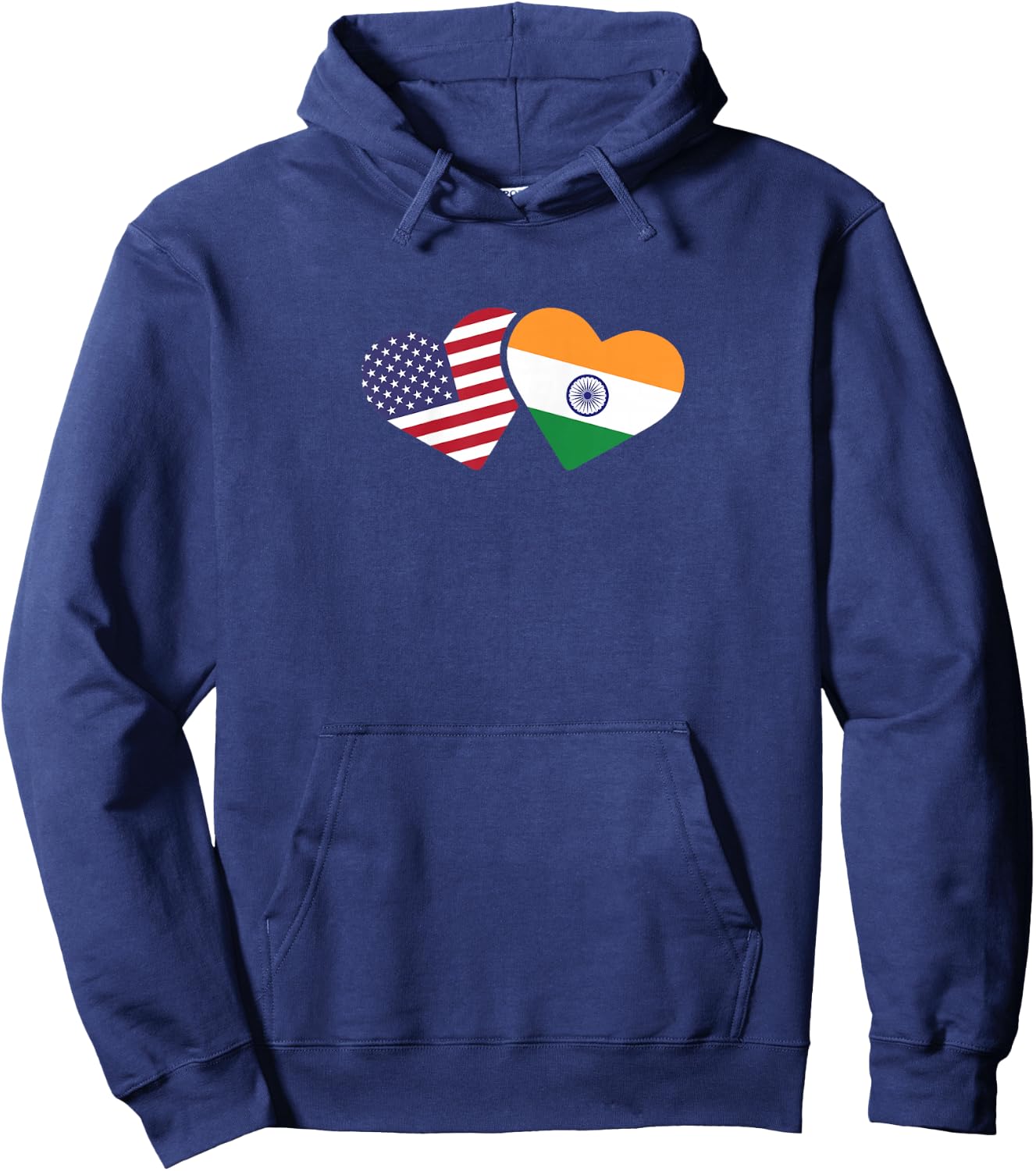 India USA Flag T Shirt Heart Indian American Love Hoodie - Hoodie | Navy