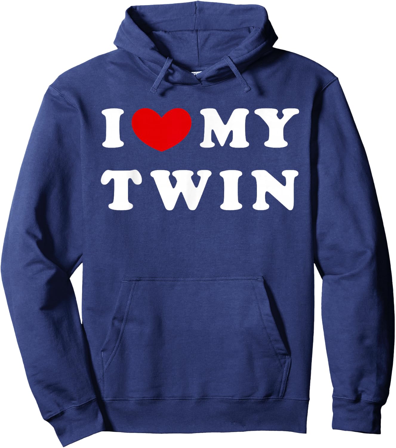 I Love My Twin, I Heart My Twin Hoodie - Hoodie | Navy