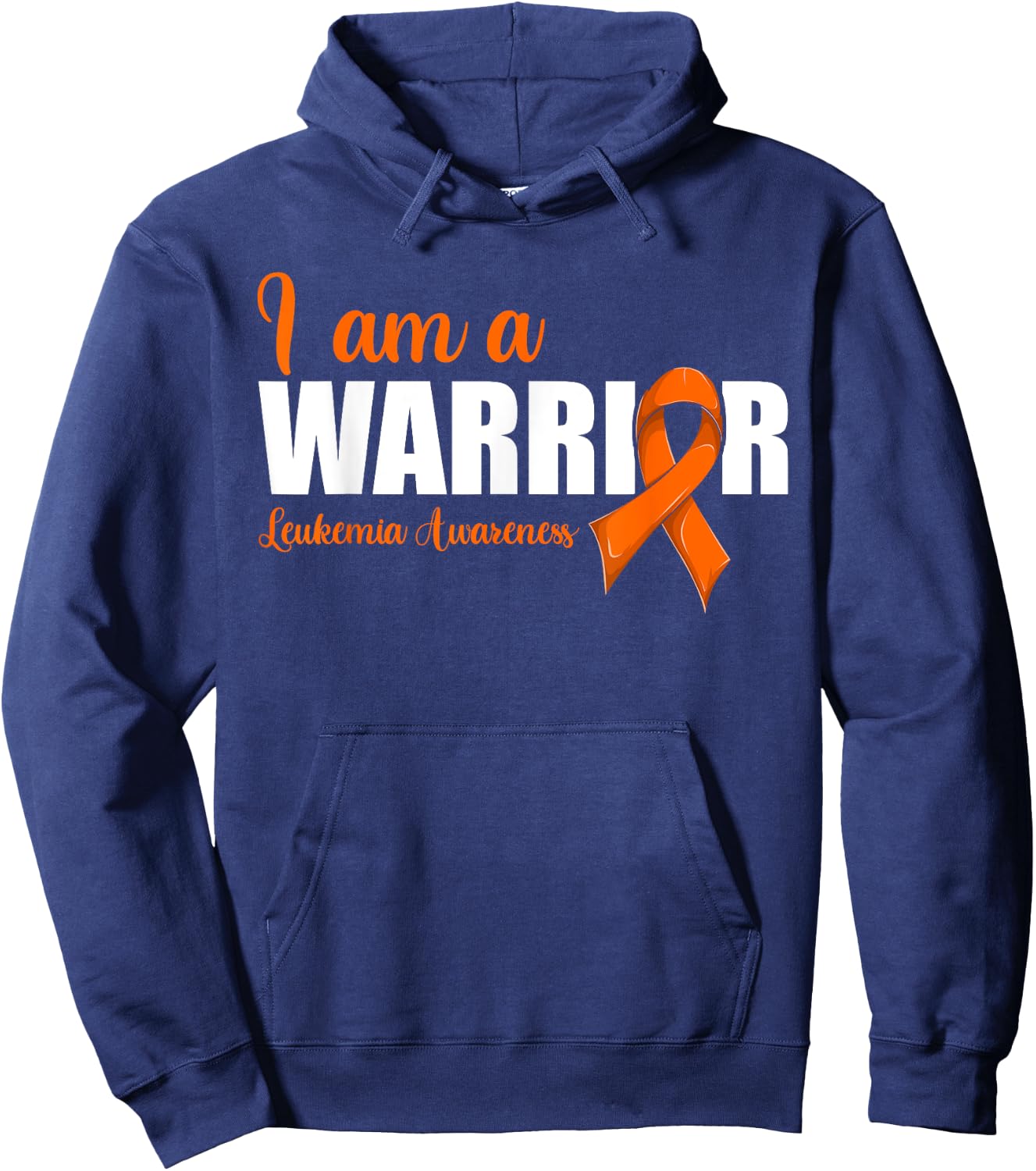 Blood Cancer Ribbon Shirt, Leukemia Awareness I Am A Warrior Hoodie - Hoodie | Navy