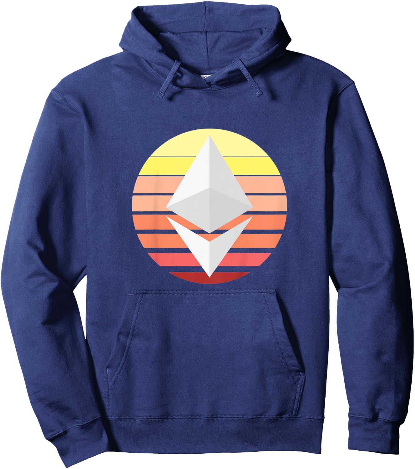Ethereum ETH Logo Crypto Circle Pastel Cryptocurrency Hoodie - Hoodie | Navy